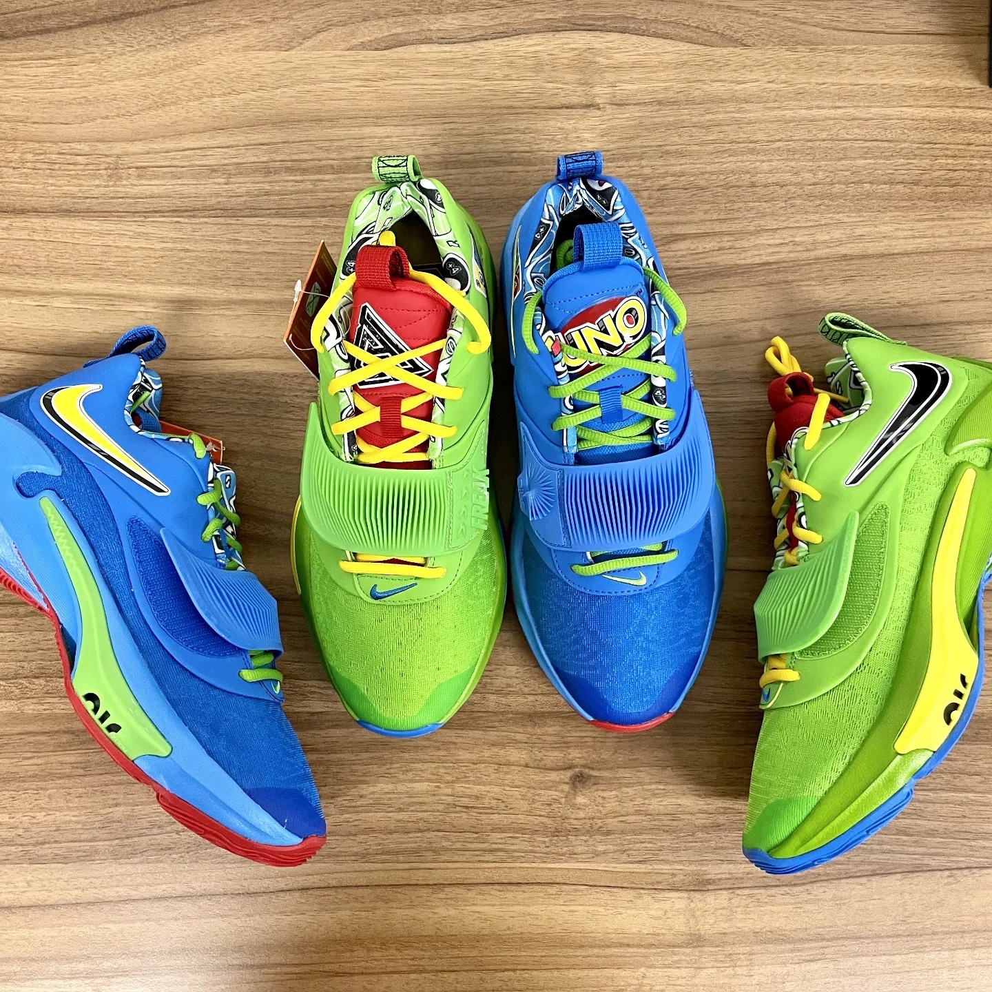 Nike x UNO Zoom Freak 3 NRG Green Bean, Nike x UNO Zoom Freak 3 NRG Photo Blue 착용 스타일 - 2