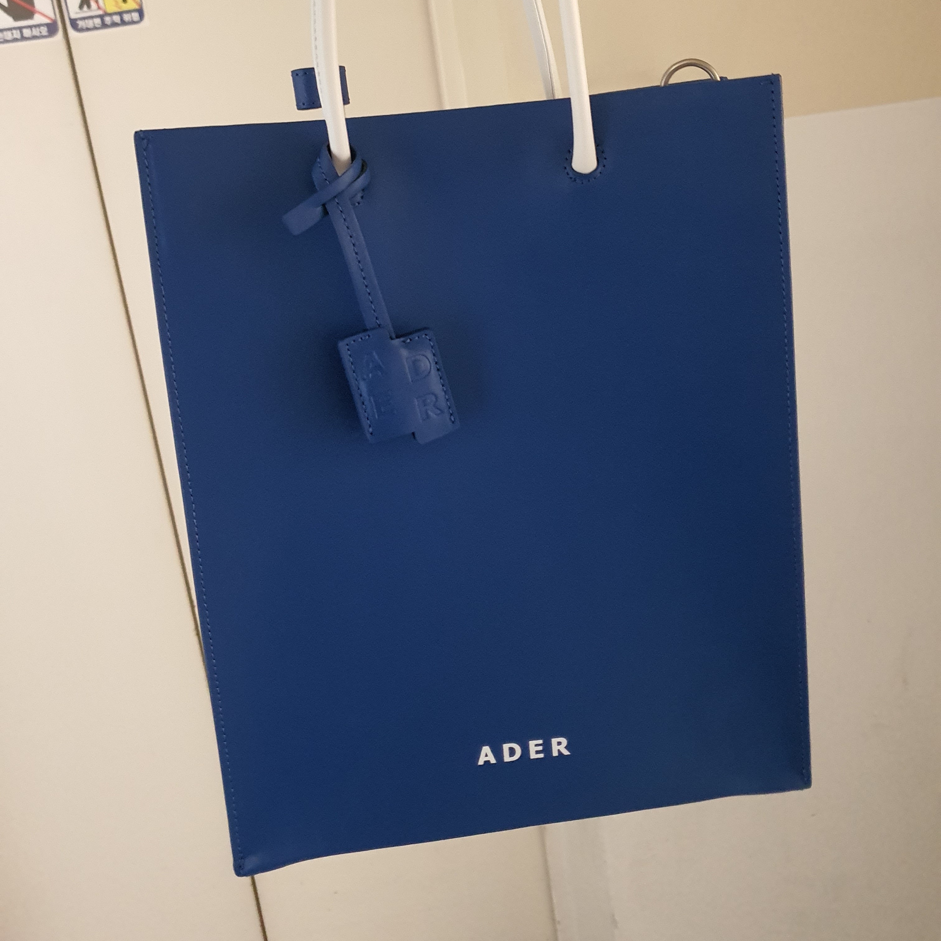 Ader Error Shopper Bag Blue 착용 스타일 - 1