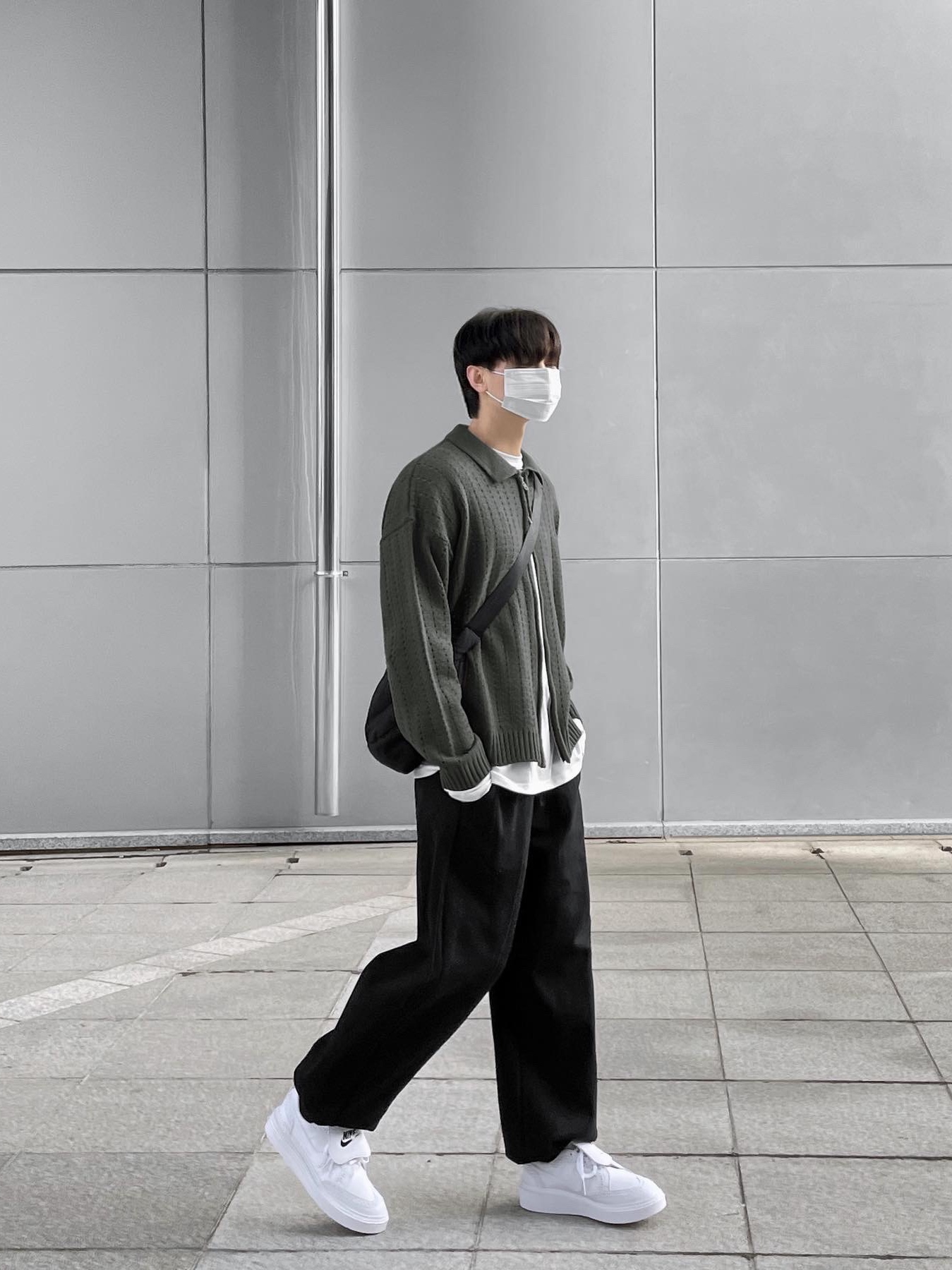 Nike x Peaceminusone Kwondo1 White 착용 스타일 - 1