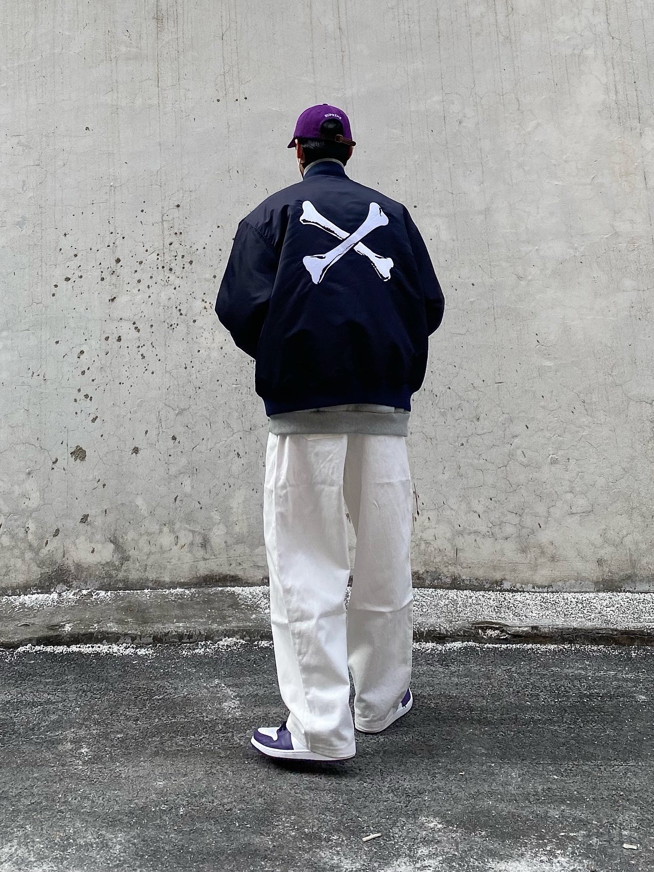 Supreme Wool S Logo 6-Panel Purple - 21FW, Jordan 1 Retro High OG Court Purple 2020 착용 스타일 - 2