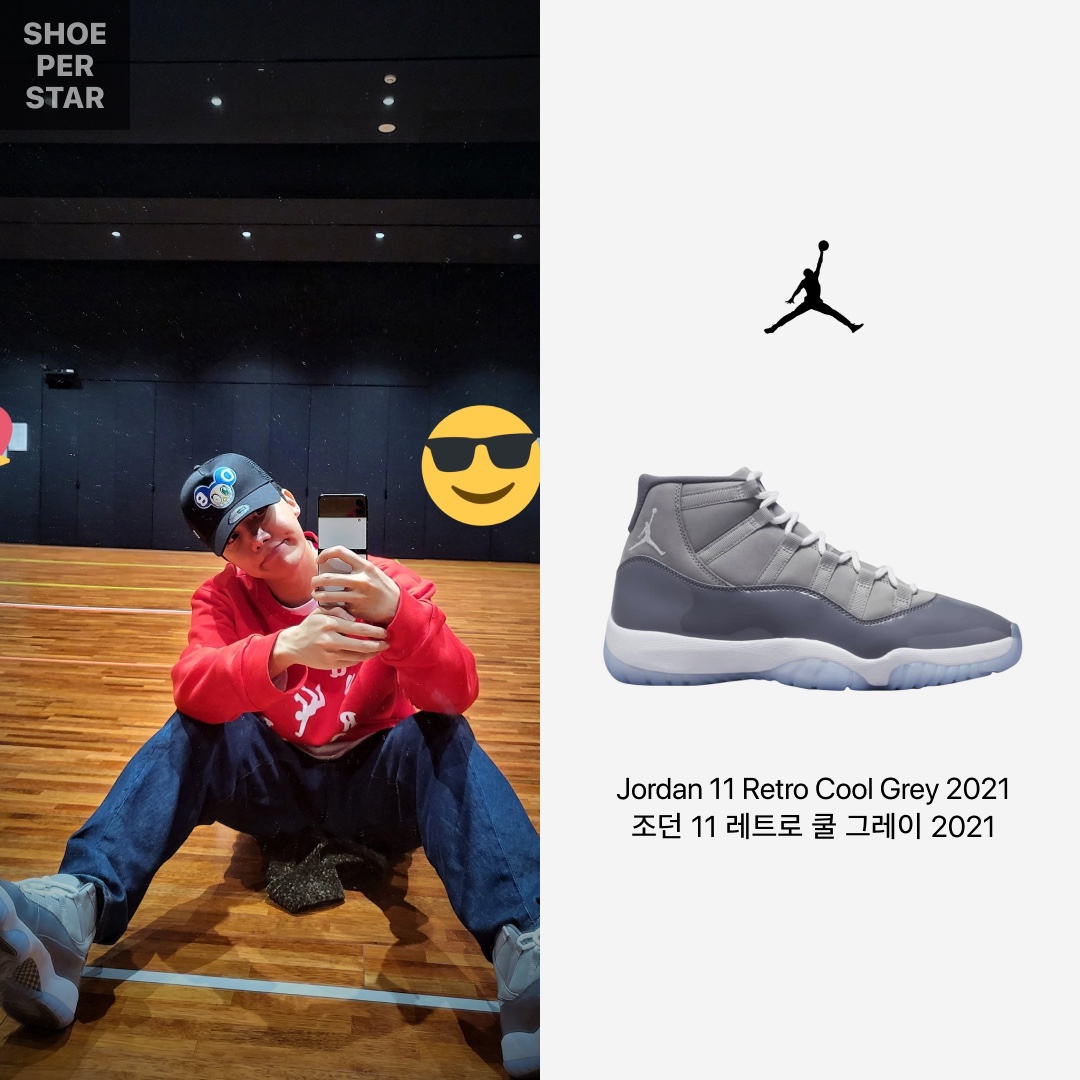 Jordan 11 Retro Cool Grey 2021, (GS) Jordan 11 Retro Cool Grey 2021 착용 스타일 - 1