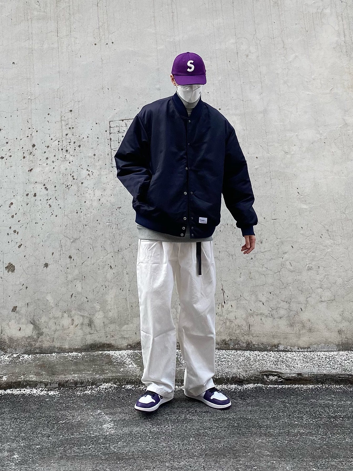 Supreme Wool S Logo 6-Panel Purple - 21FW, Jordan 1 Retro High OG Court Purple 2020 착용 스타일 - 1