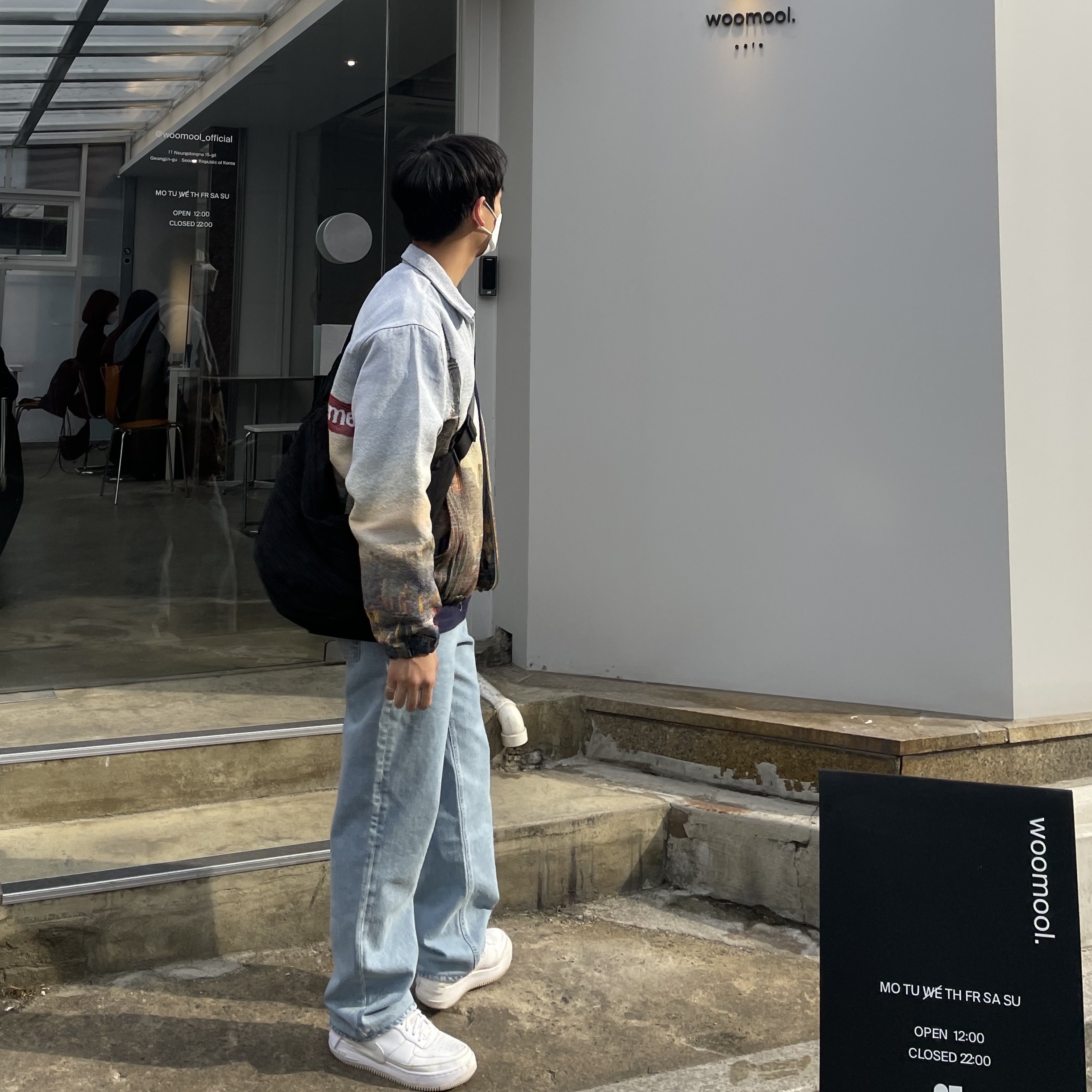 Nike Air Force 1 '07 Low White, Supreme Aerial Tapestry Harrington Jacket - 20FW 착용 스타일 - 1