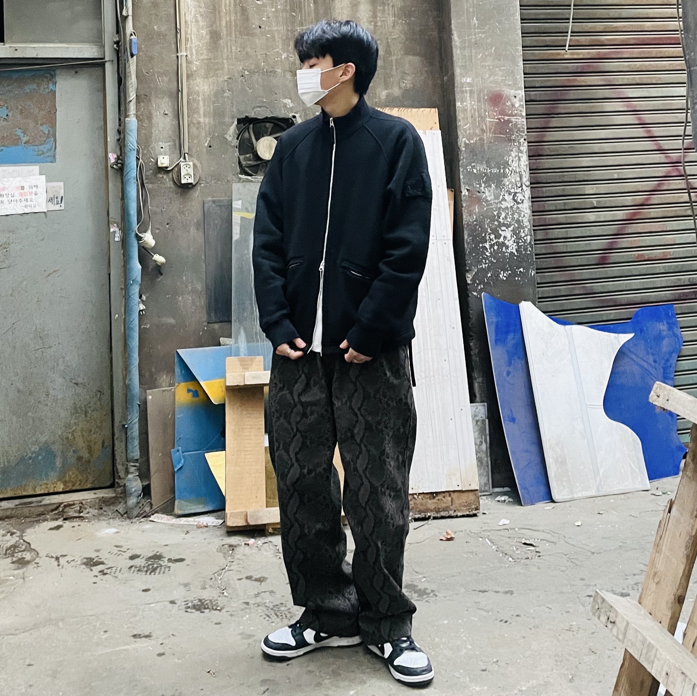 Nike Dunk Low Retro Black 착용 스타일 - 3