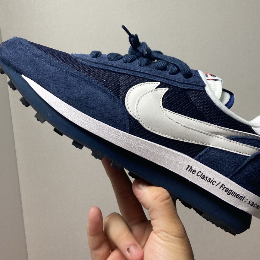Nike x Sacai x Fragment LDWaffle Blackened Blue 착용 스타일 - 2