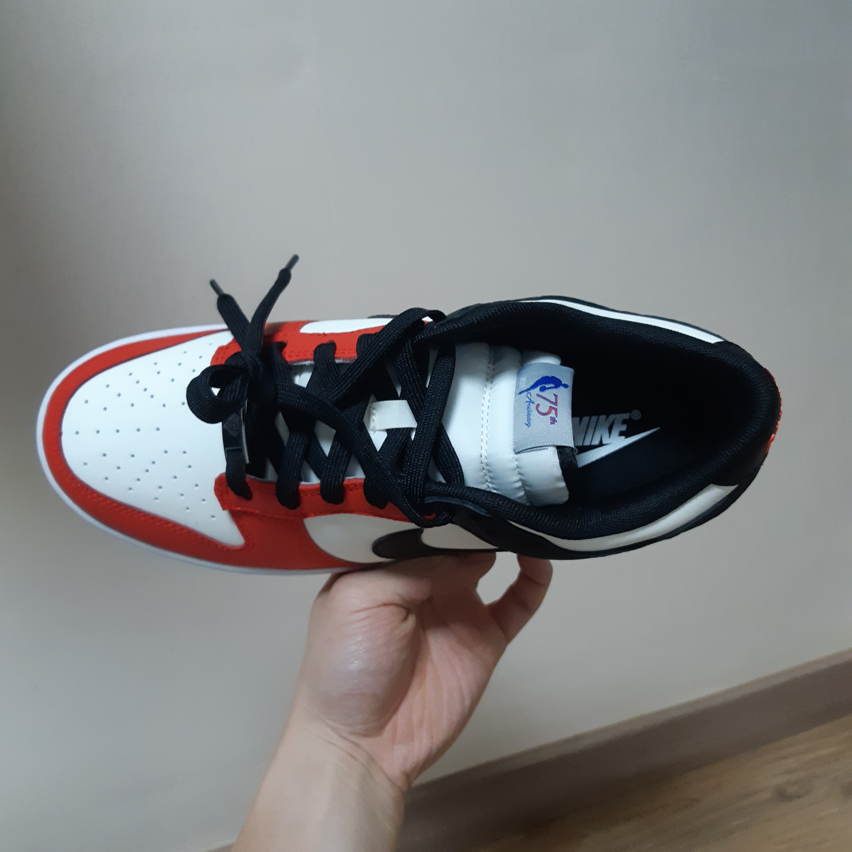 Nike x NBA Dunk Low Retro EMB Black and Chile Red 착용 스타일 - 2