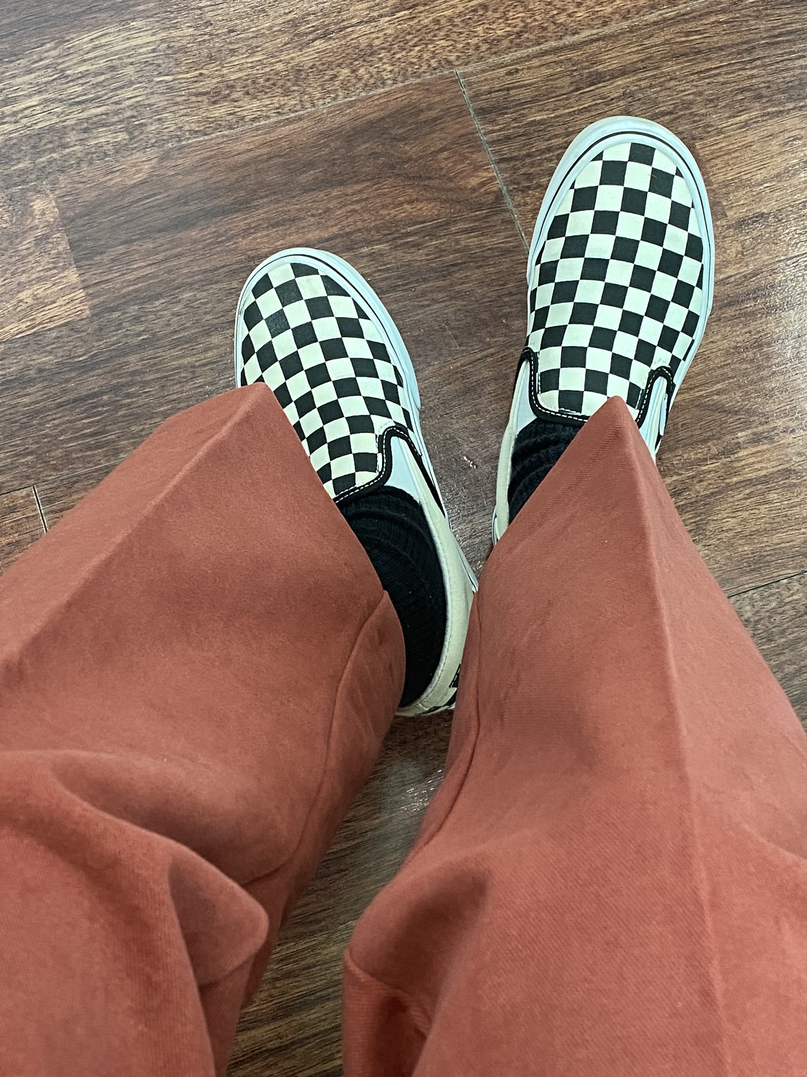 Vans Slip-On Checkerboard 착용 스타일 - 4