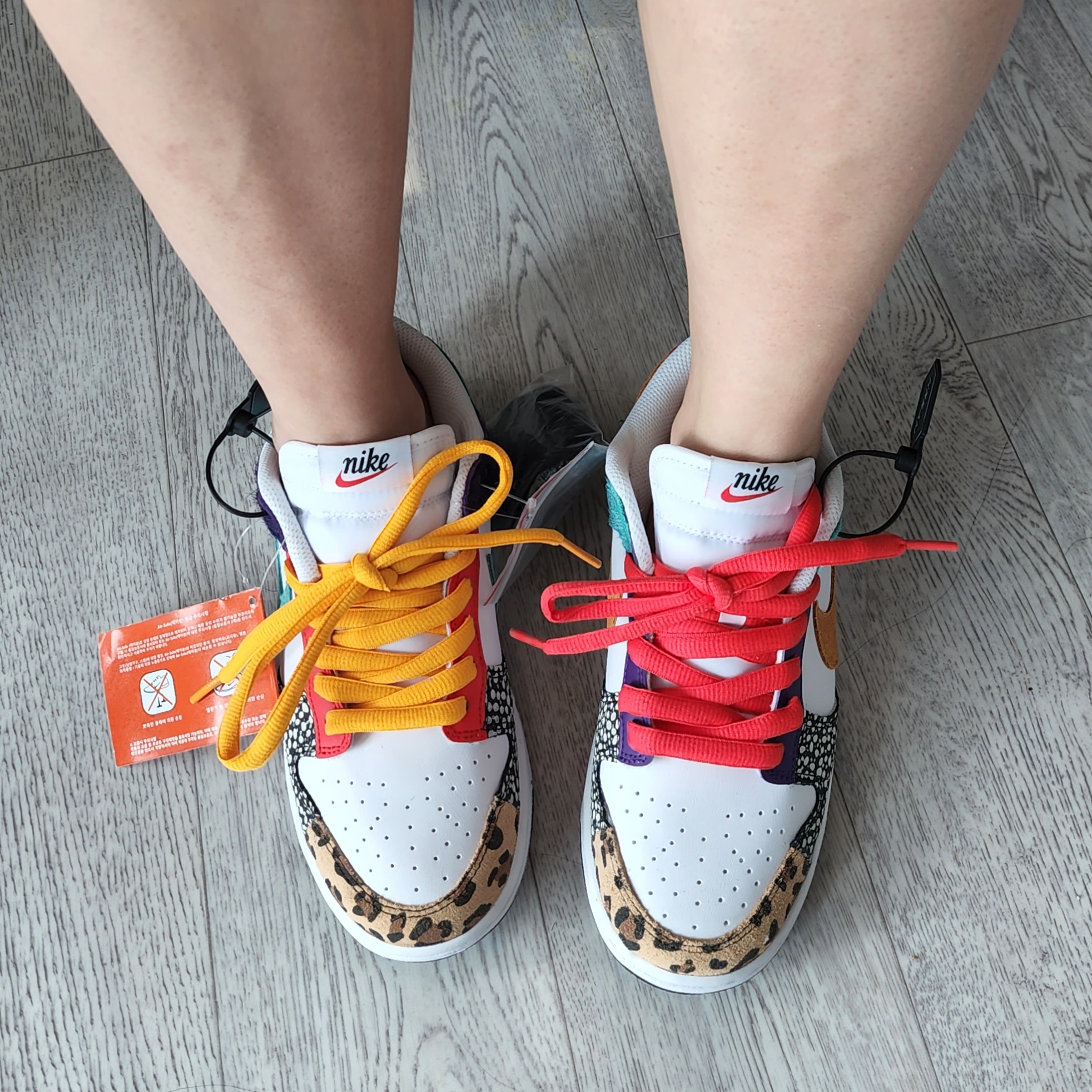 (W) Nike Dunk Low SE Patchwork 착용 스타일 - 3