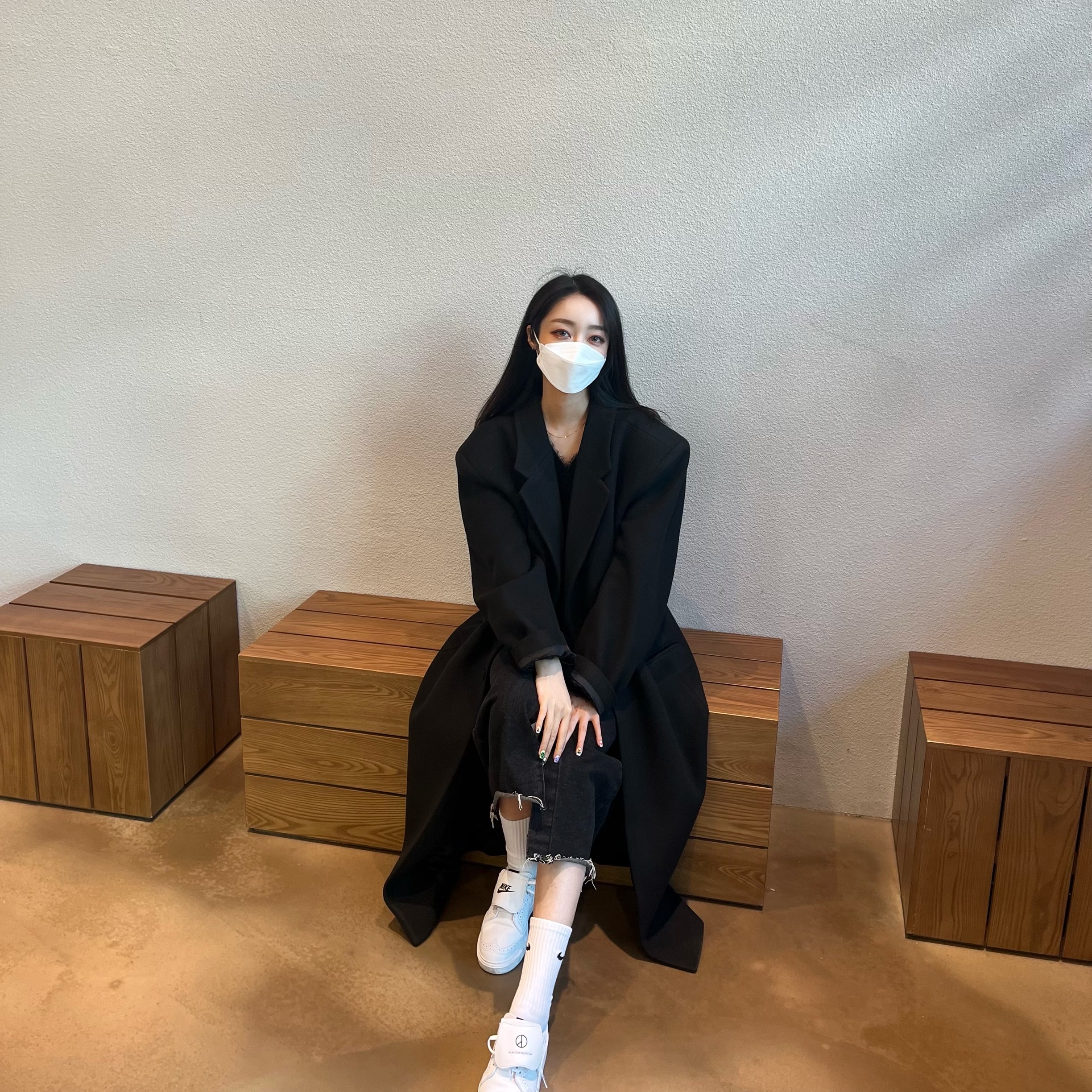 Nike x Peaceminusone Kwondo1 White 착용 스타일