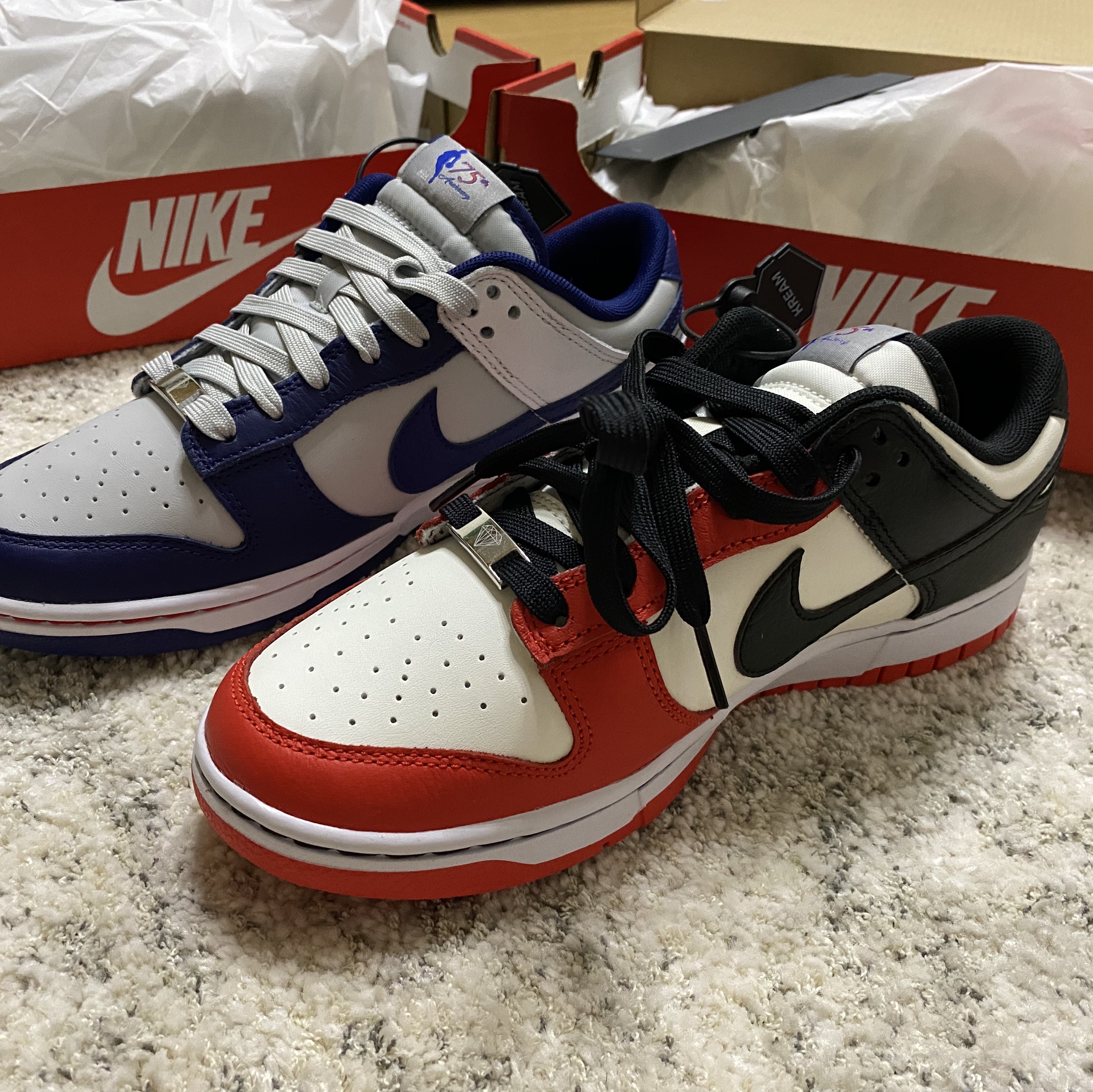 Nike x NBA Dunk Low Retro EMB Black and Chile Red, Nike x NBA Dunk Low Retro EMB Nets 착용 스타일
