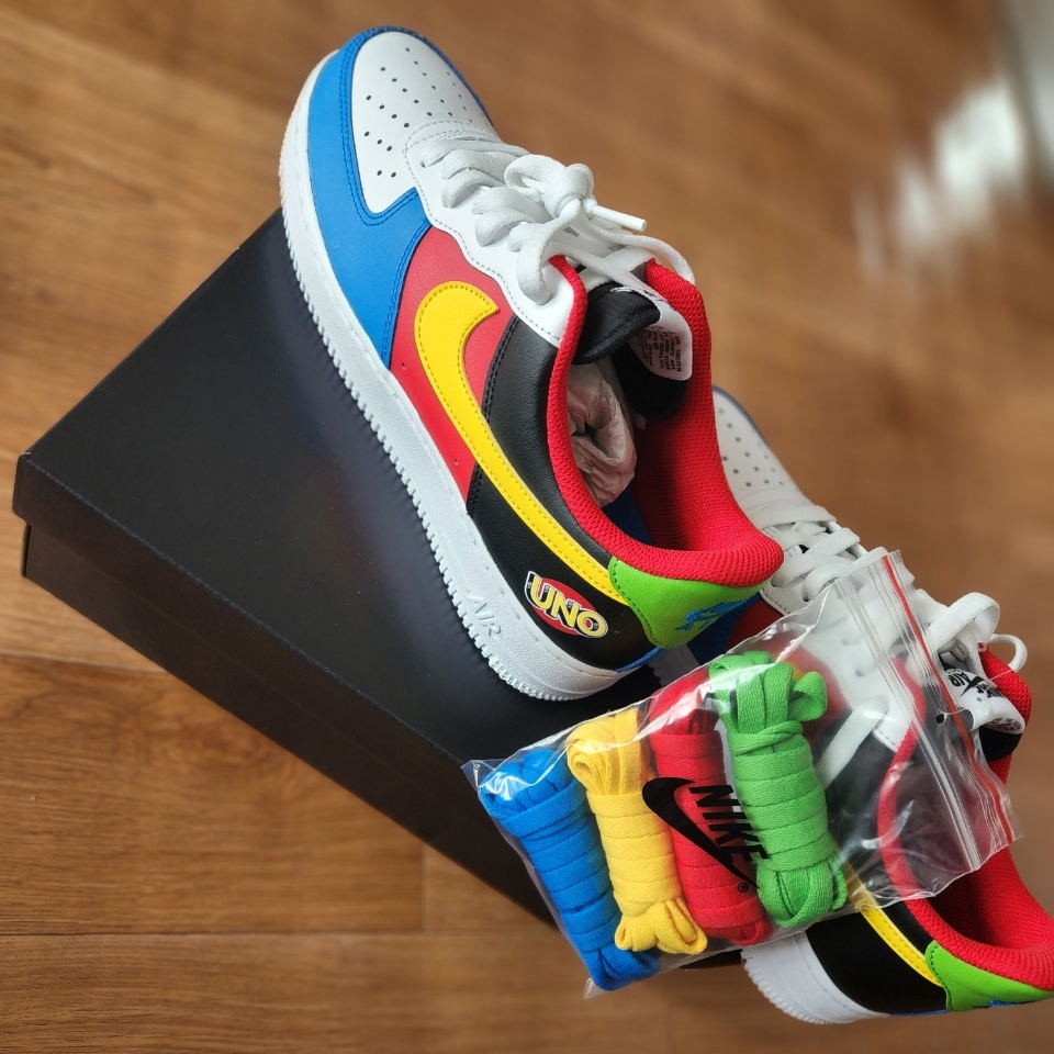 Nike x UNO Air Force 1 '07 QS White Yellow Zest 착용 스타일 - 2