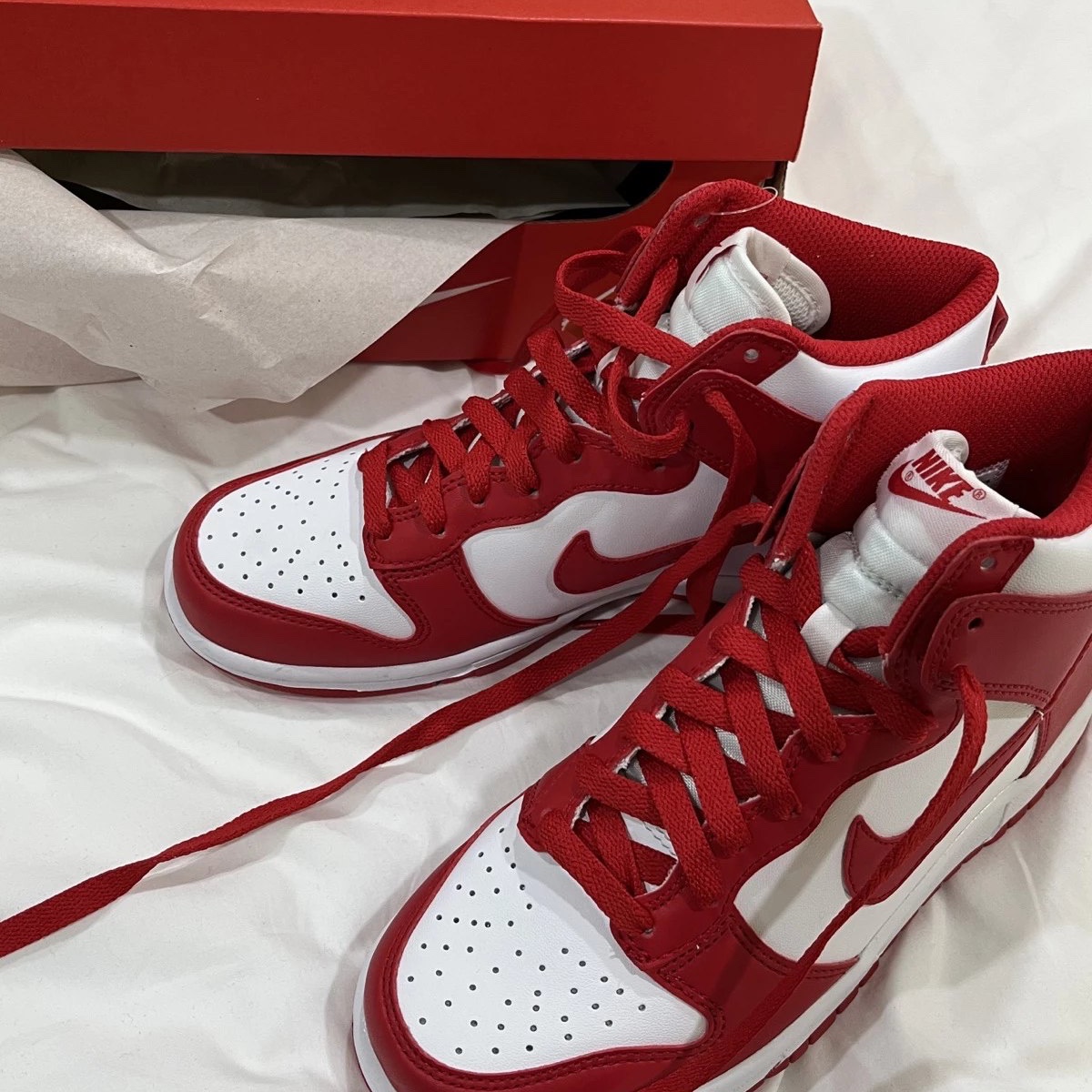 (GS) Nike Dunk High Championship White and Red 착용 스타일