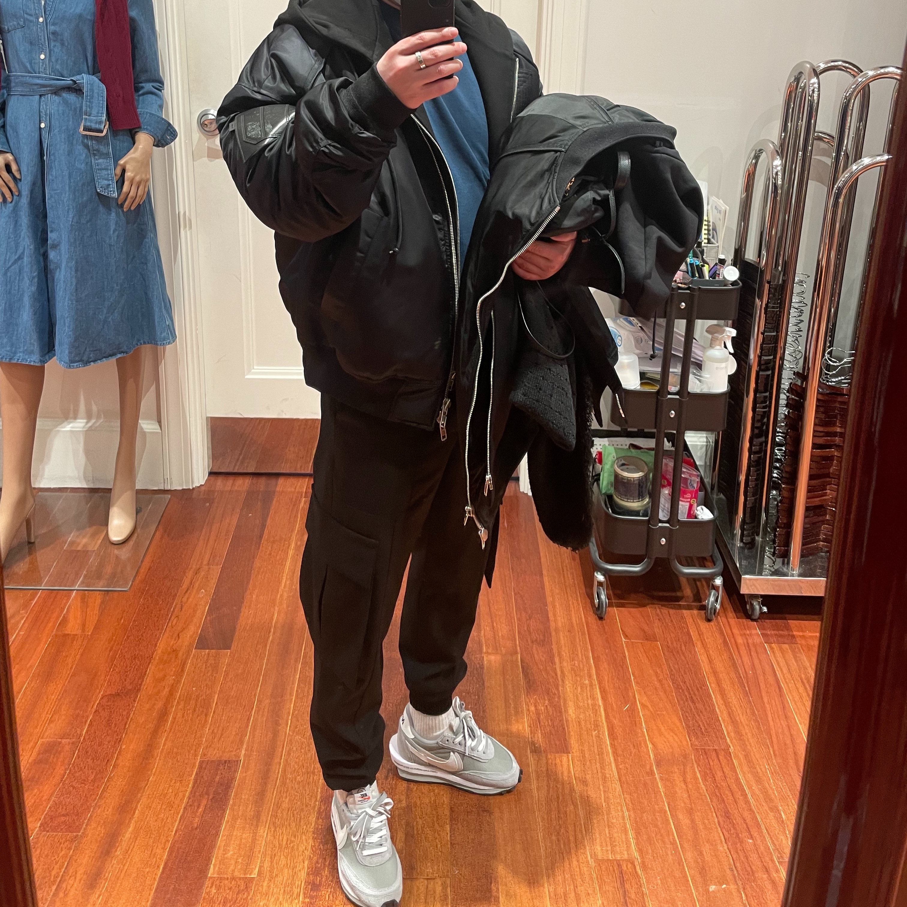Nike x Sacai x Fragment LDWaffle Light Smoke Grey 착용 스타일
