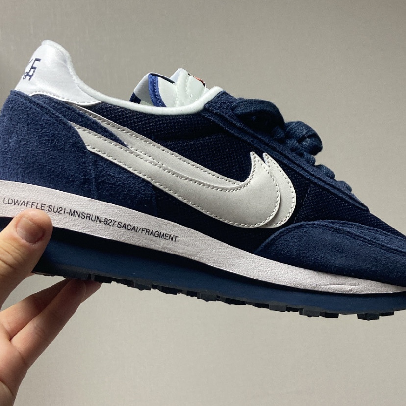 Nike x Sacai x Fragment LDWaffle Blackened Blue 착용 스타일 - 3