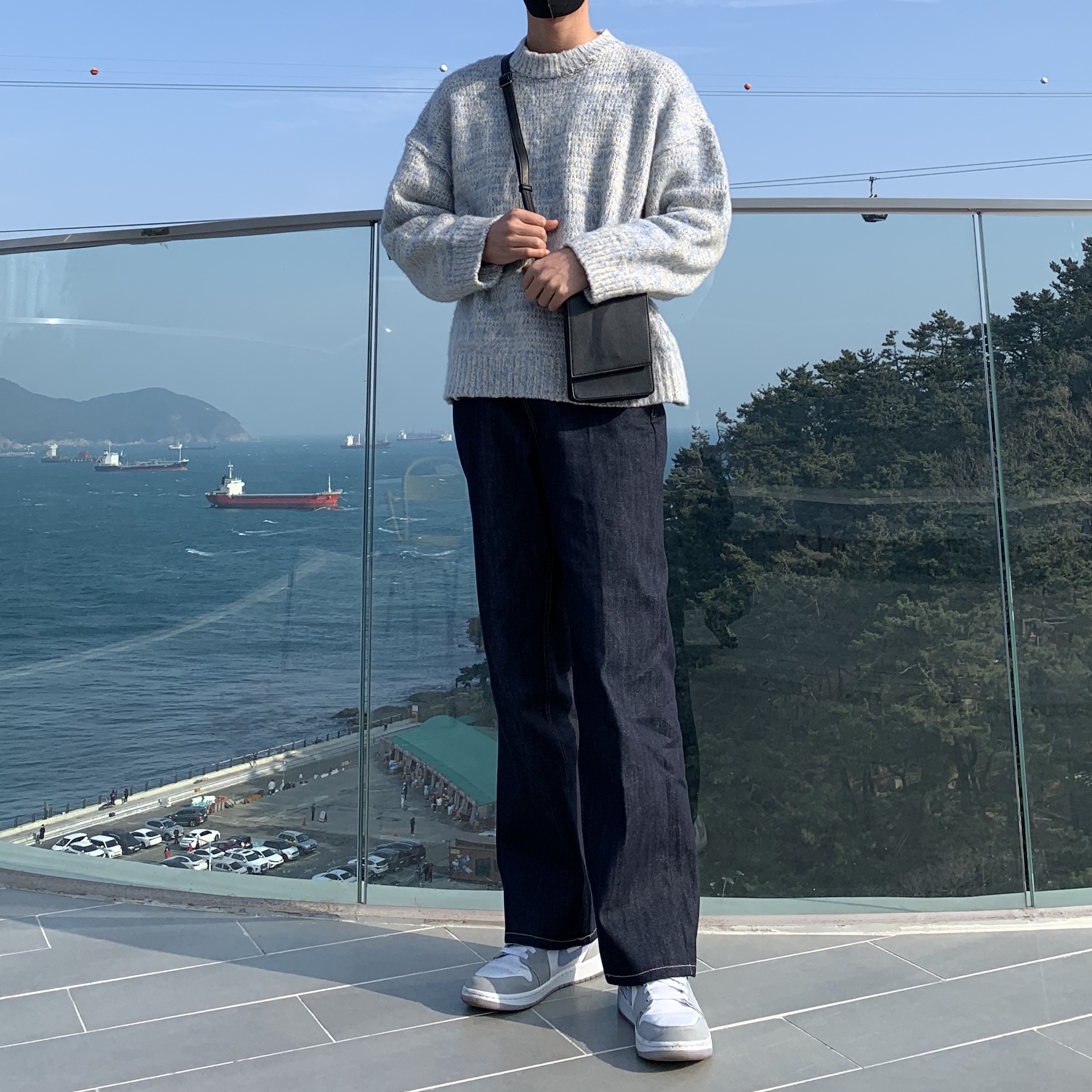 (W) Jordan 1 Mid Wolf Grey 착용 스타일 - 2