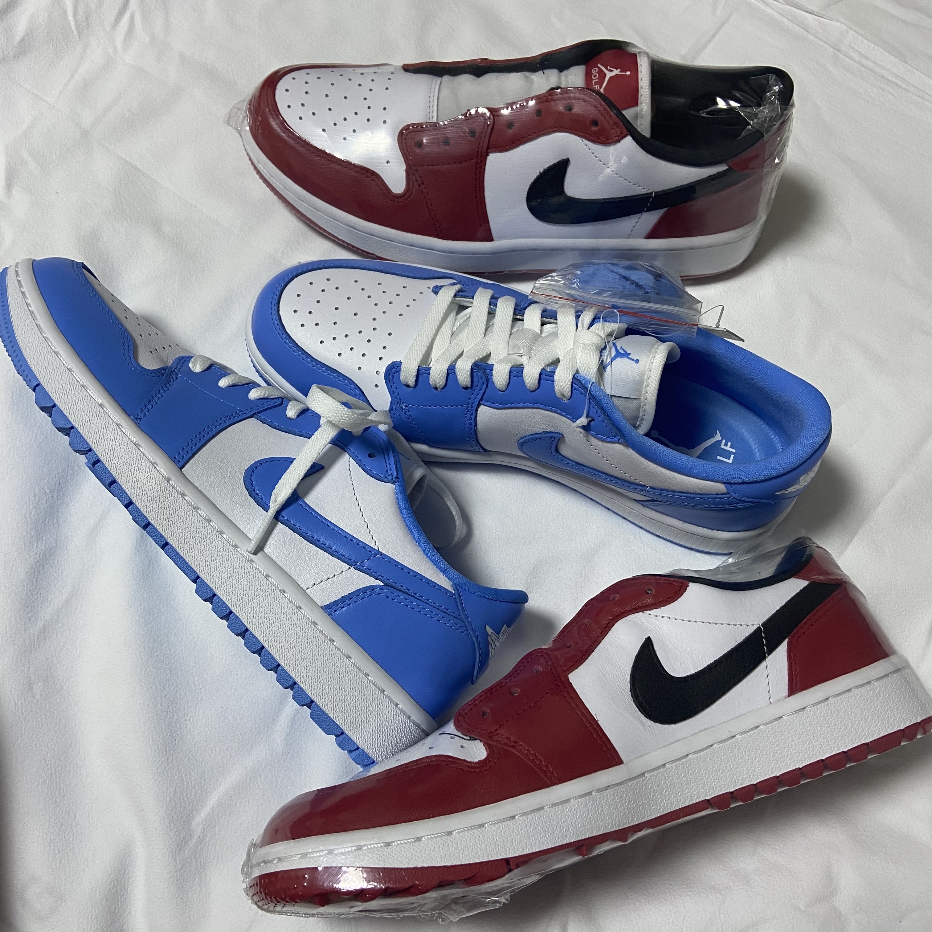 Jordan 1 Low Golf White and University Blue 착용 스타일 - 4