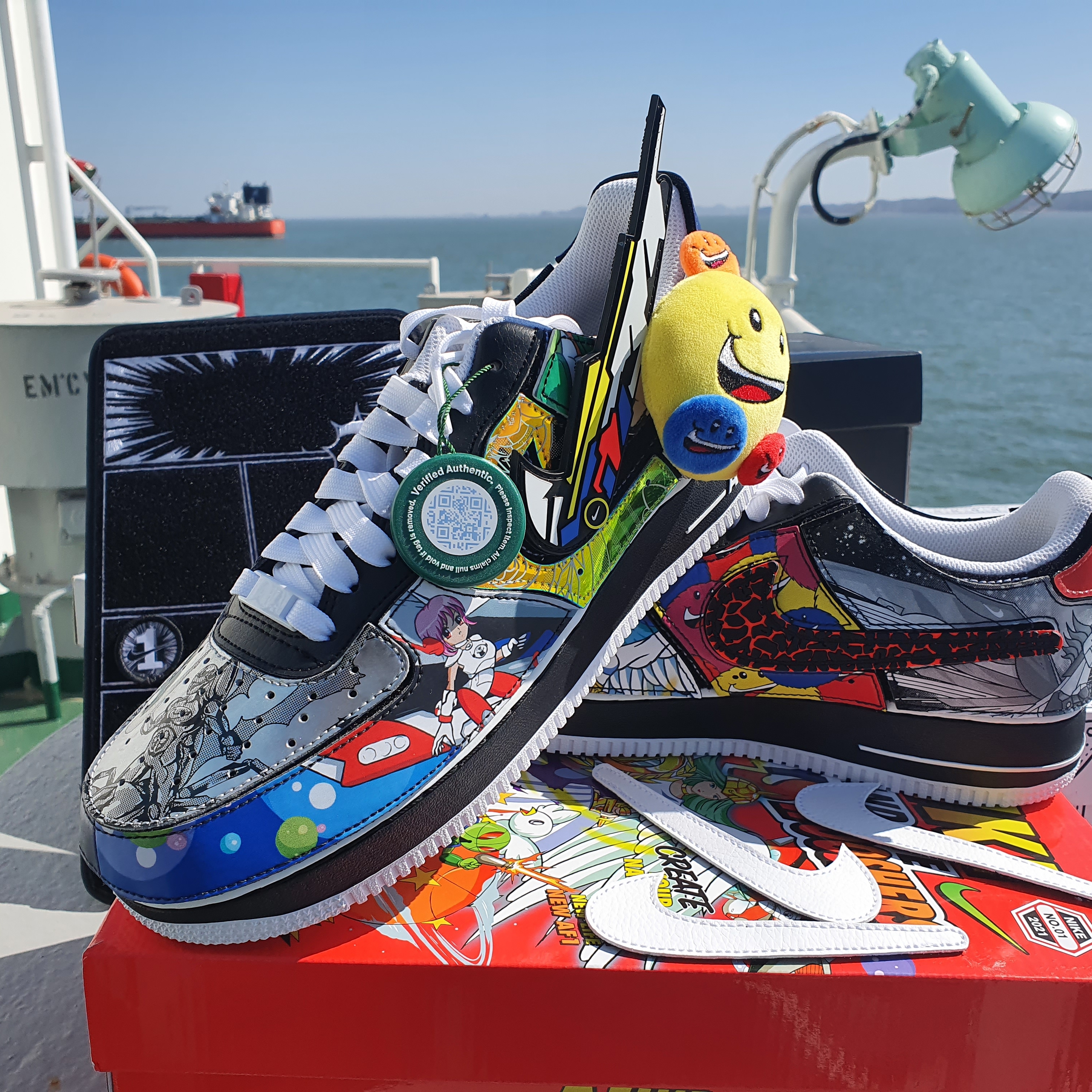 Nike Air Force 1/1 Mighty Swooshers, Nike x Peaceminusone Kwondo1 White 착용 스타일 - 2