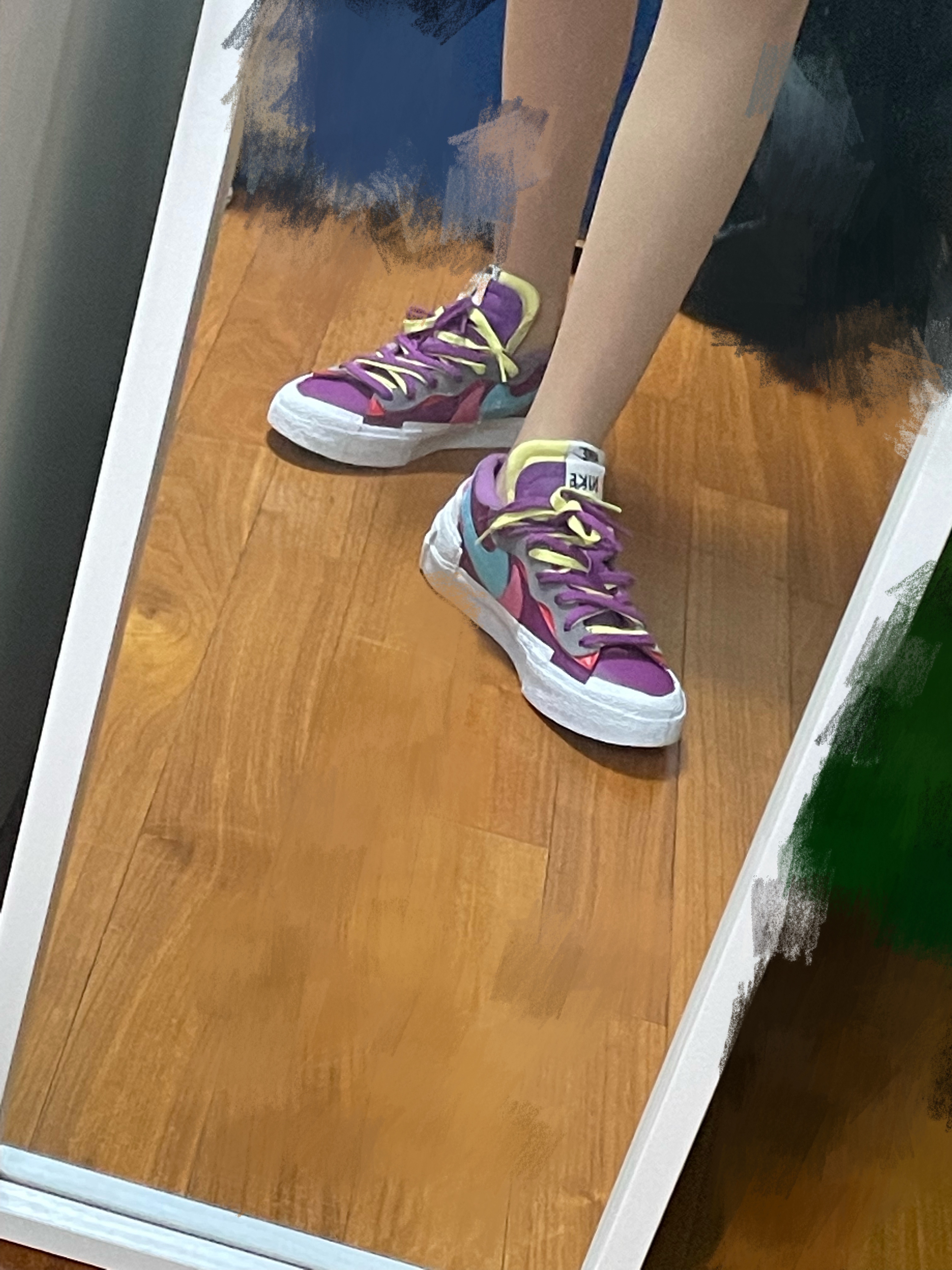 Nike x Sacai x Kaws Blazer Low Purple Dusk 착용 스타일
