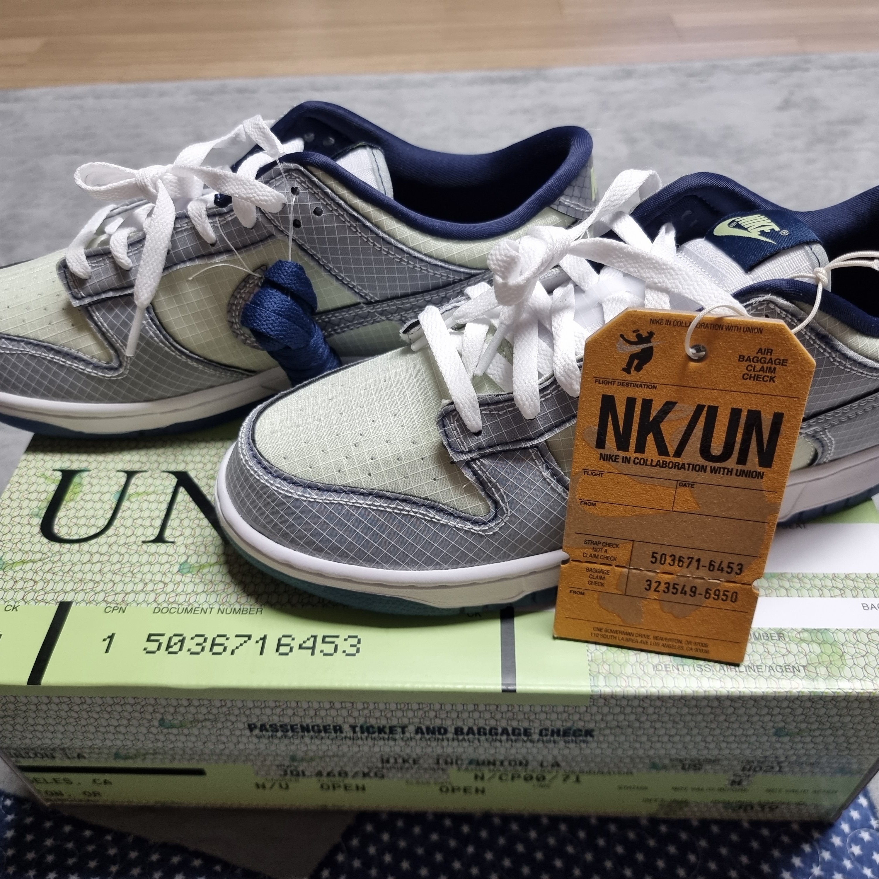Nike x Union Dunk Low Passport Pack Pistachio 착용 스타일 - 2
