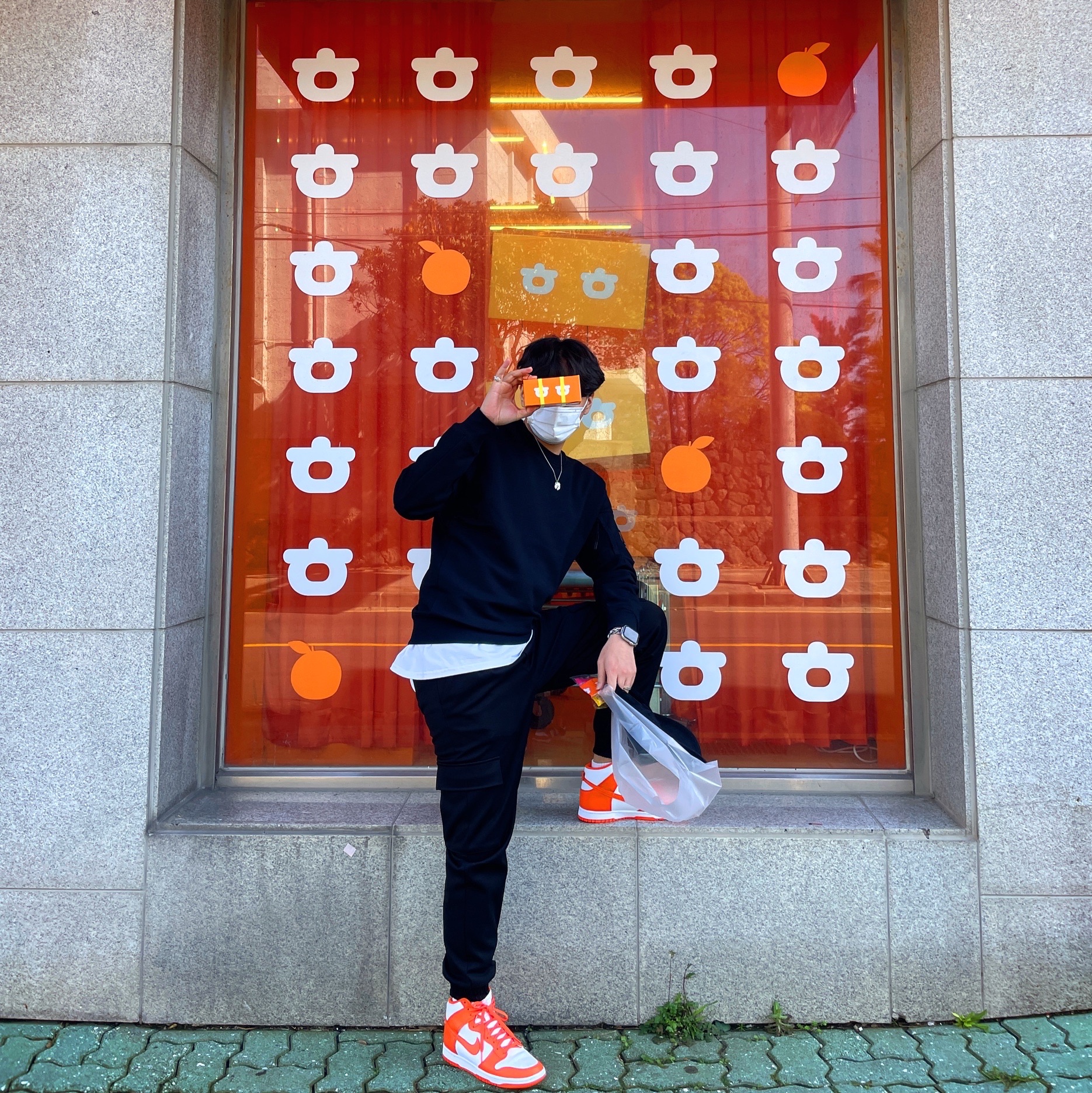 Nike Dunk High Retro Orange Blaze 착용 스타일 - 1