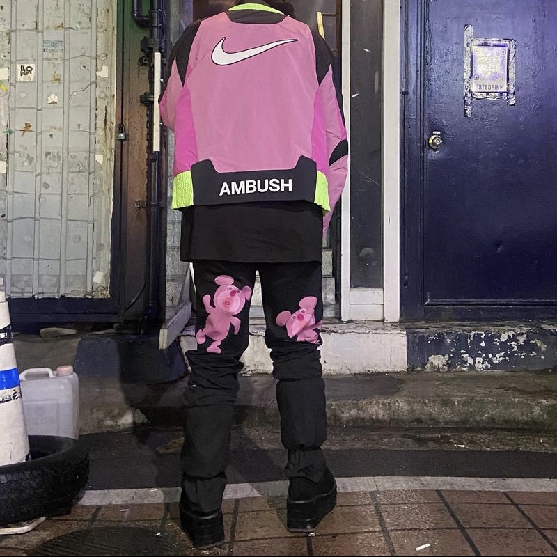 Nike x Ambush NRG Motorcycle Jacket Magic Flamingo - US/EU, Anti Social Social Club x Fragment Bolt T-Shirt Pink 착용 스타일