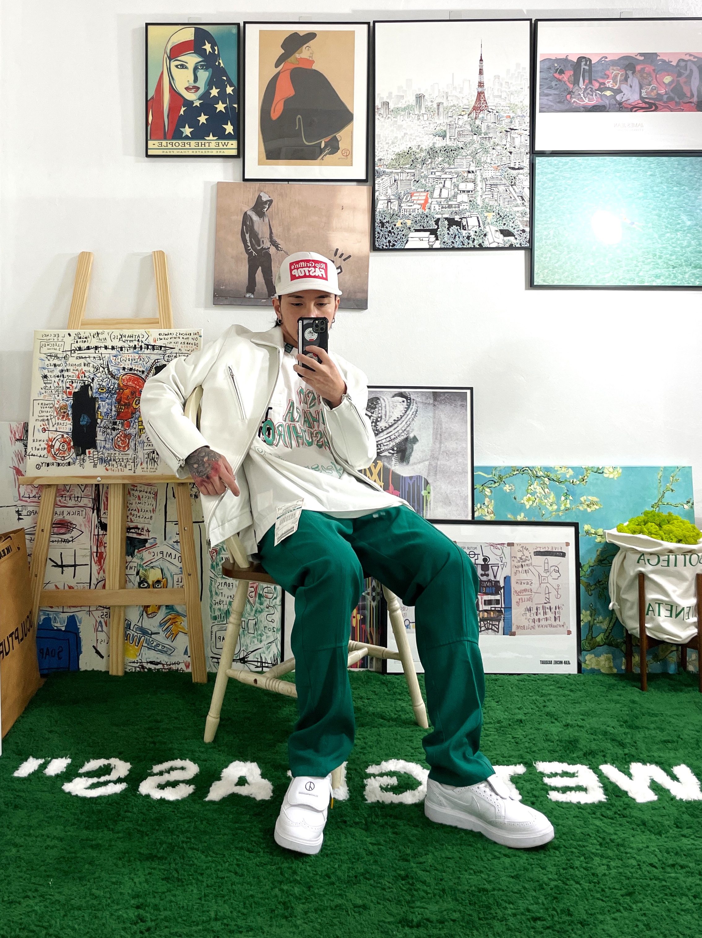 Nike x Peaceminusone Kwondo1 White 착용 스타일