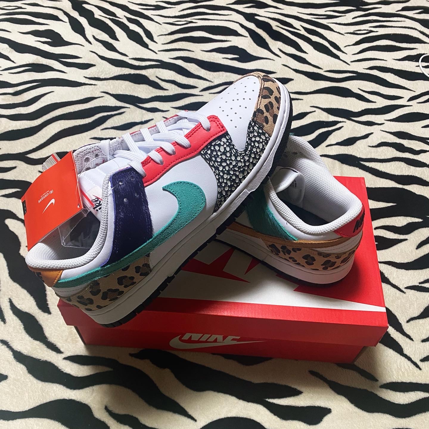 (W) Nike Dunk Low SE Patchwork 착용 스타일 - 1