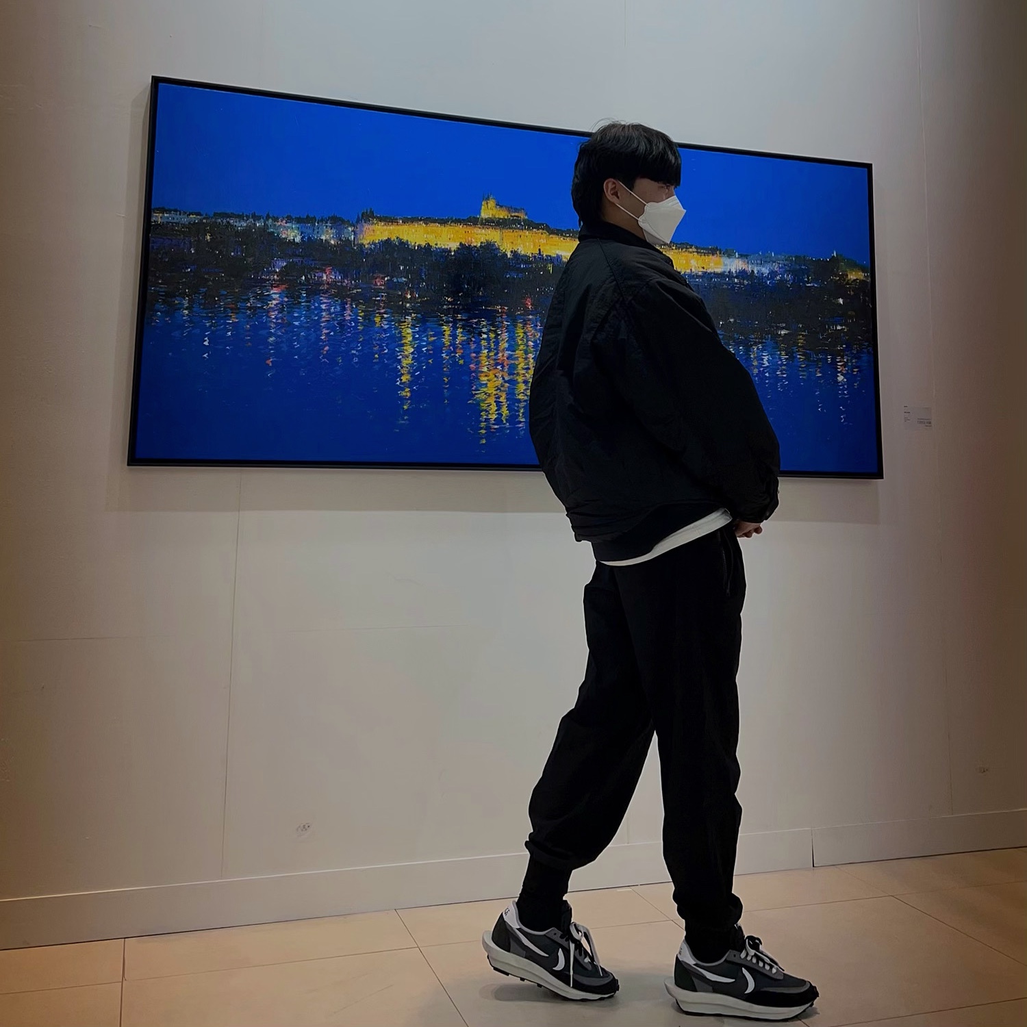Nike x Sacai LDWaffle Black 착용 스타일