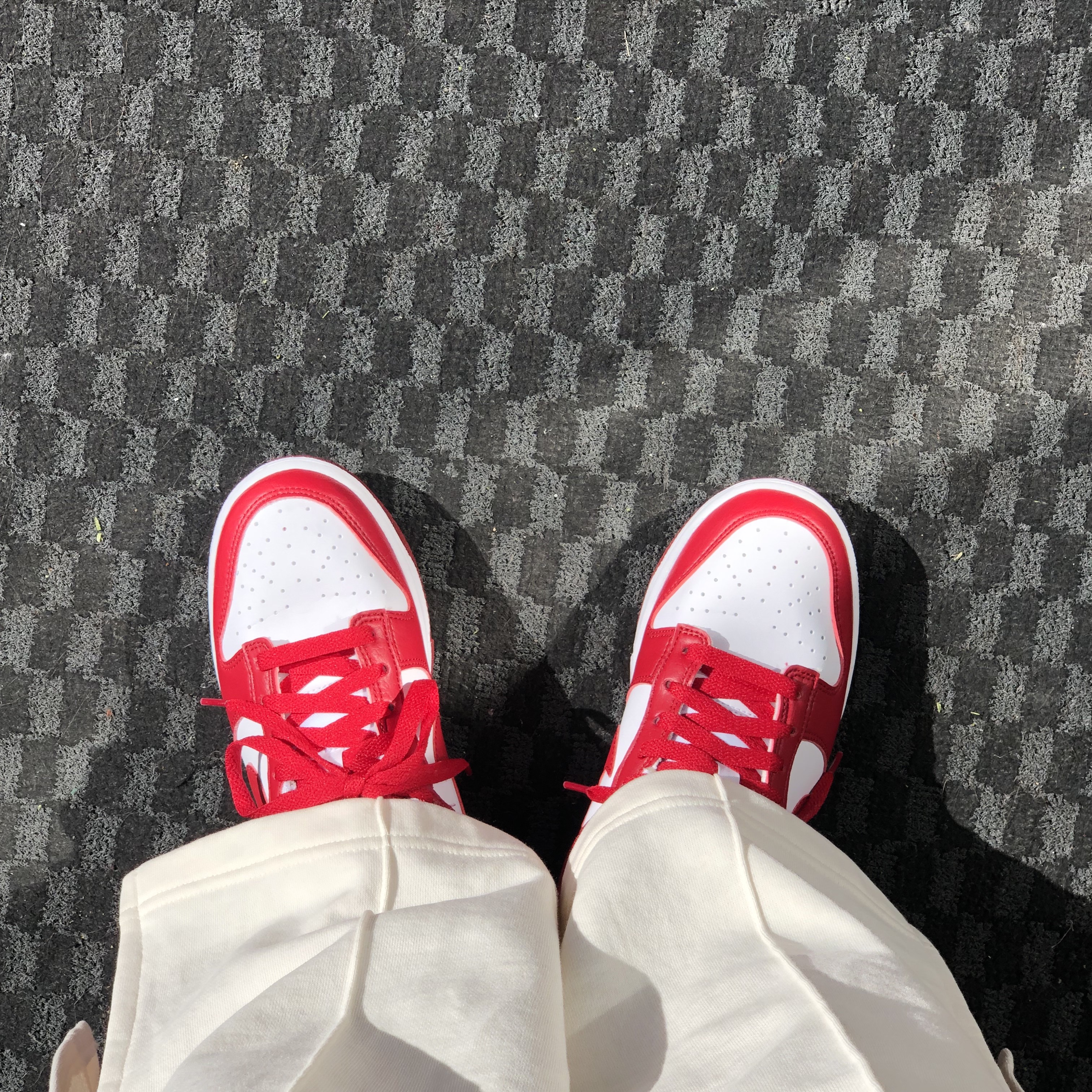 (W) Nike Dunk Low Next Nature Gym Red 착용 스타일 - 2