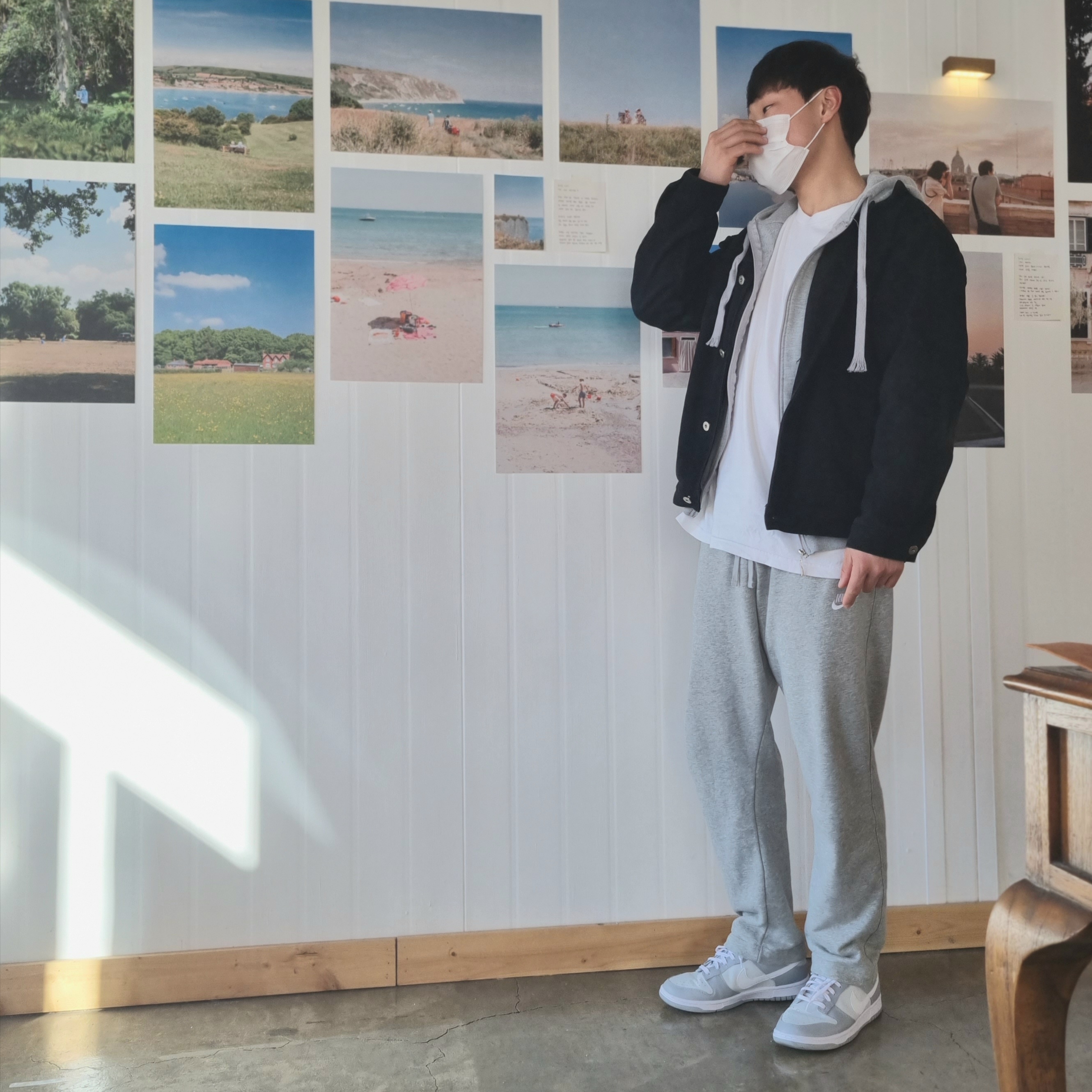 Nike Dunk Low Retro Wolf Grey 착용 스타일