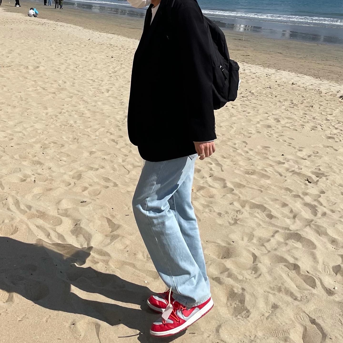 Nike x Off-White Dunk Low University Red 착용 스타일