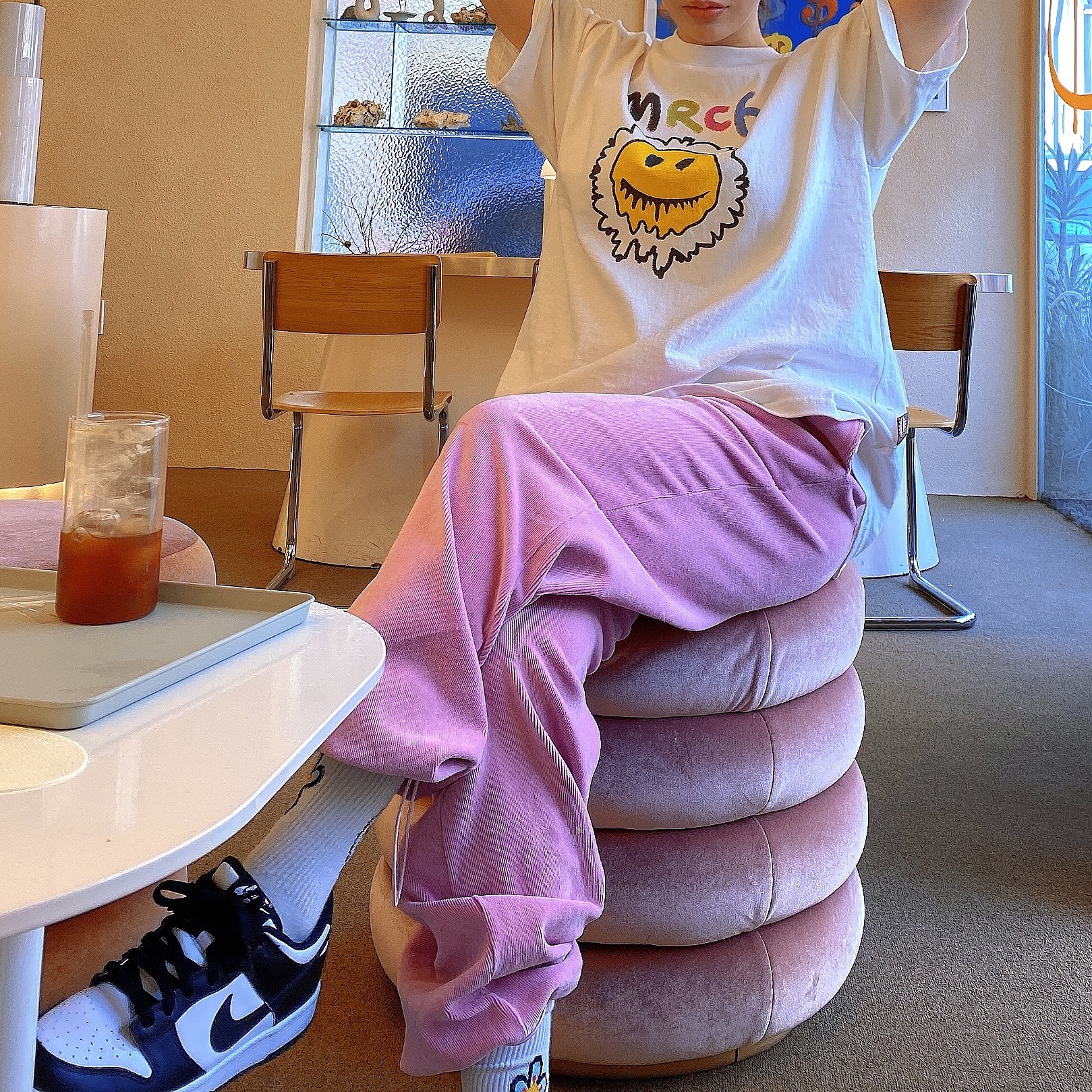 Nike Dunk Low Retro Black, (W) Nike Dunk Low Black 착용 스타일 - 2