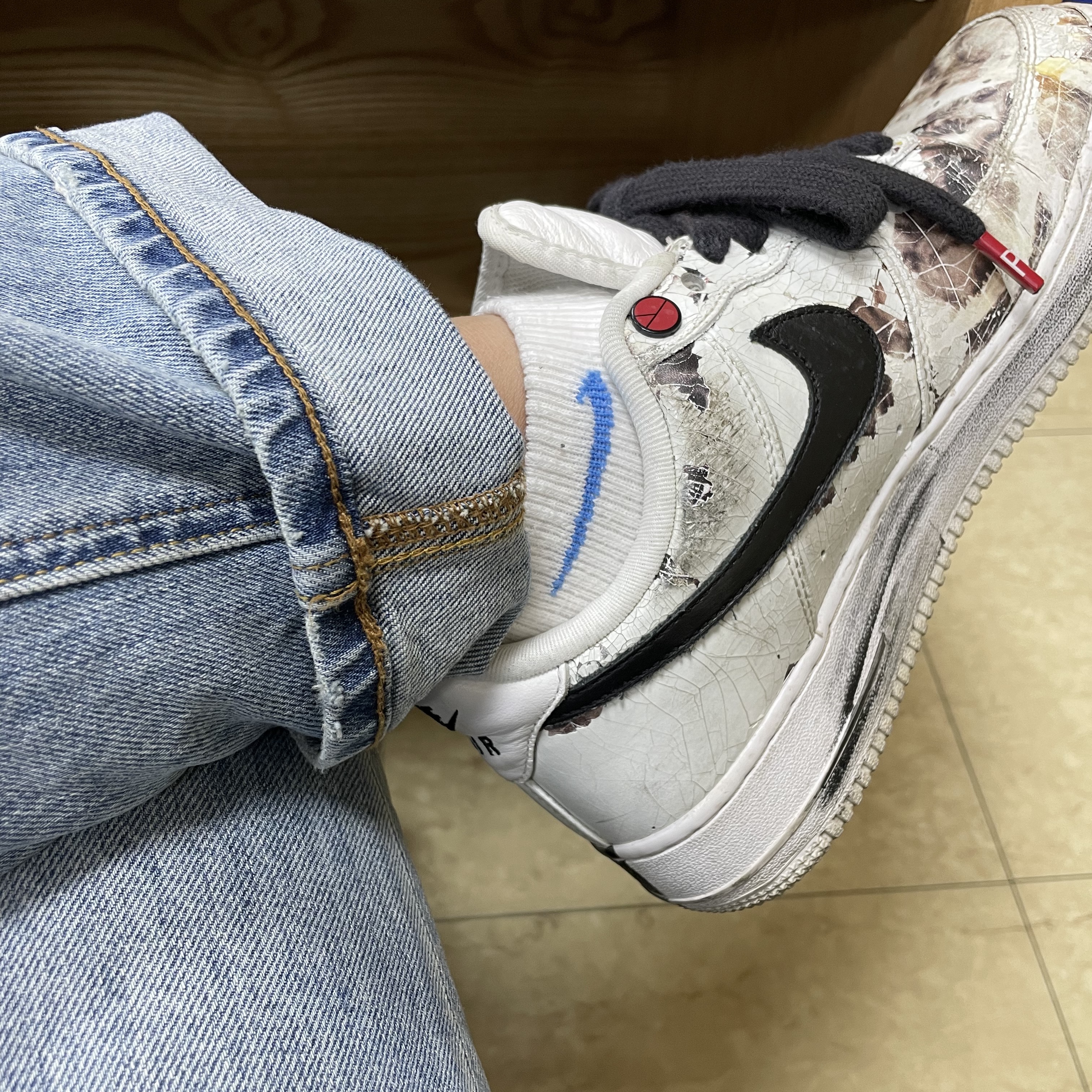 Nike x Peaceminusone Air Force 1 Low Para-Noise 2.0 착용 스타일