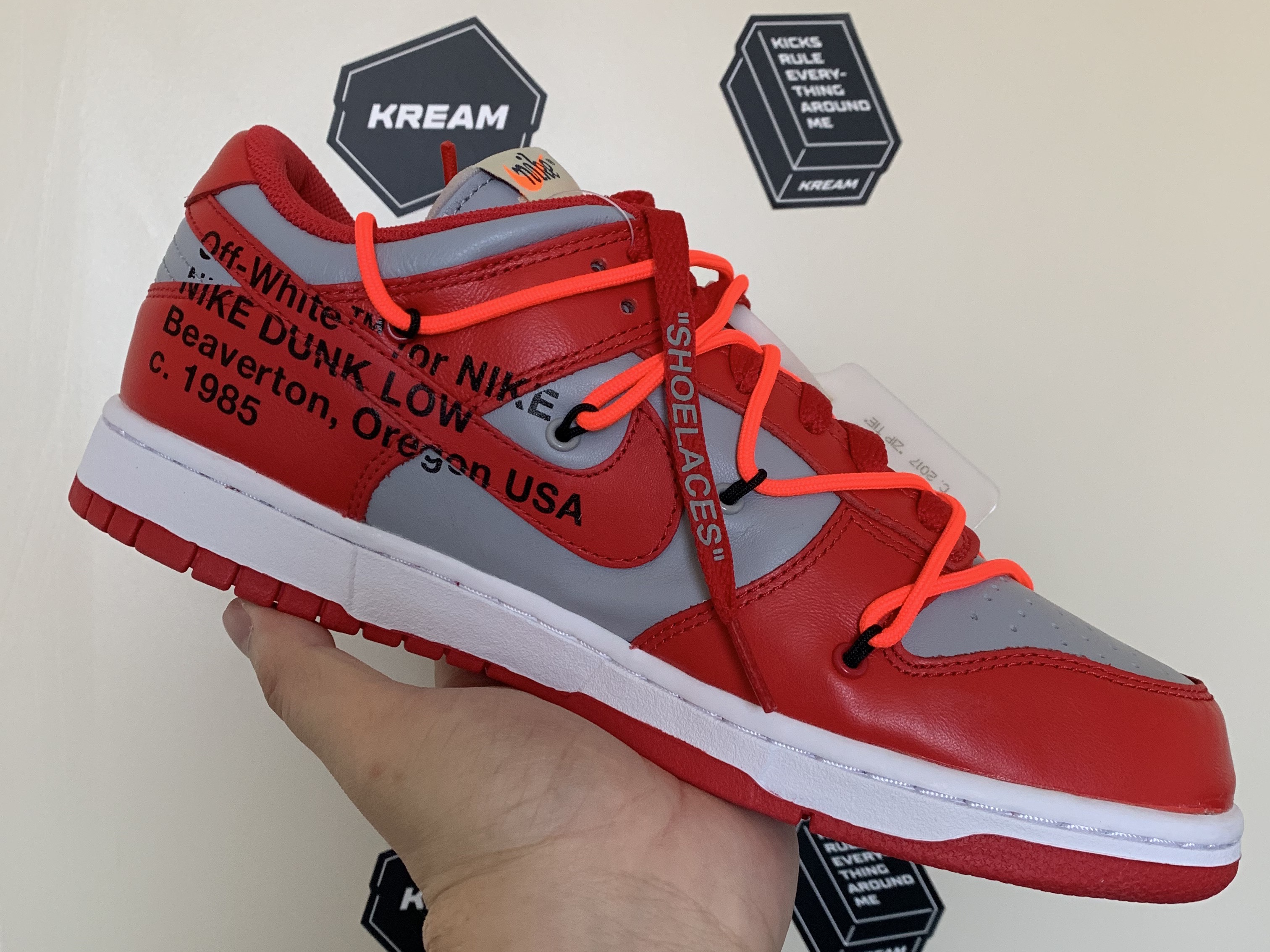 Nike x Off-White Dunk Low University Red 착용 스타일 - 3