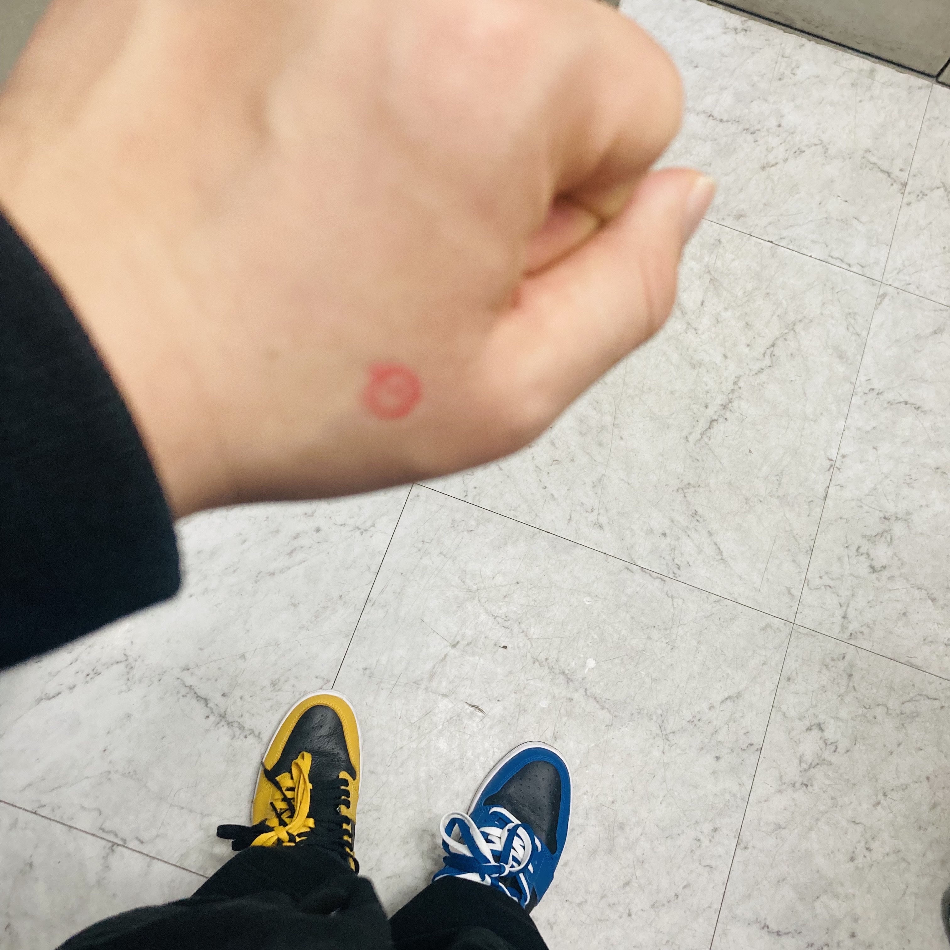 Jordan 1 Retro High OG Pollen, Jordan 1 Retro High OG Dark Marina Blue 착용 스타일 - 1