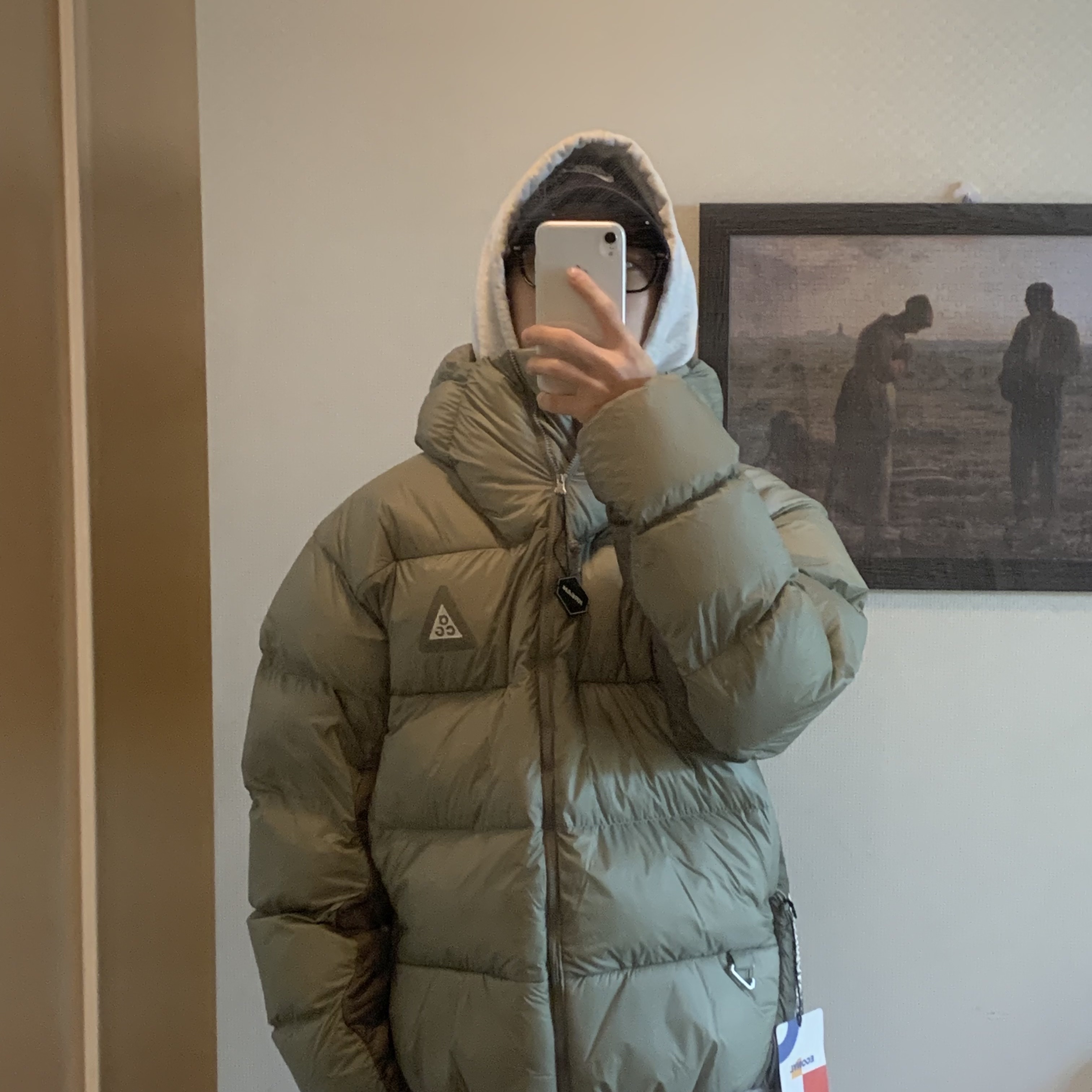 Nike ACG Therma-Fit ADV Lunar Lake Puffer Jacket Light Army - Asia 착용 스타일