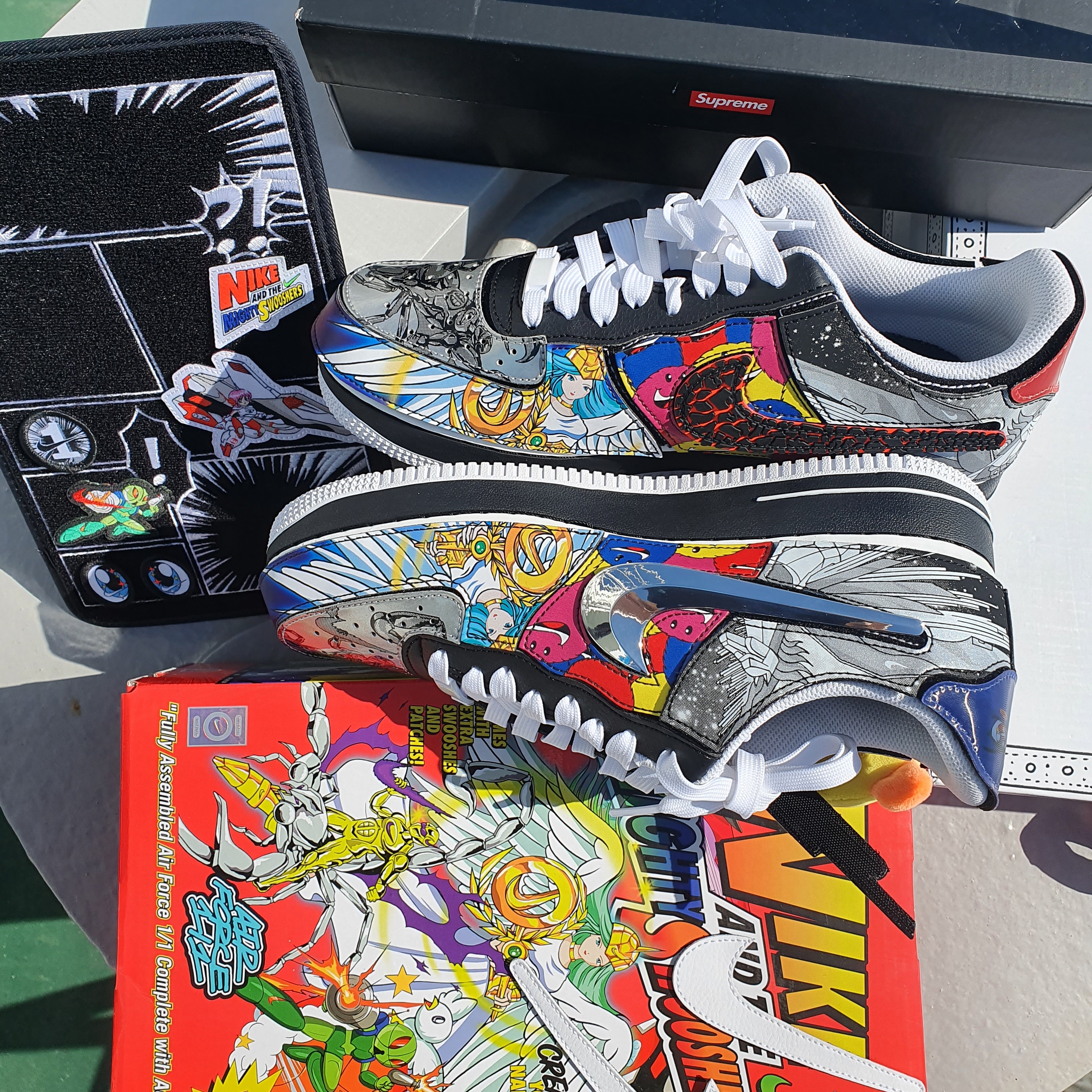 Nike Air Force 1/1 Mighty Swooshers, Nike x Peaceminusone Kwondo1 White 착용 스타일 - 1