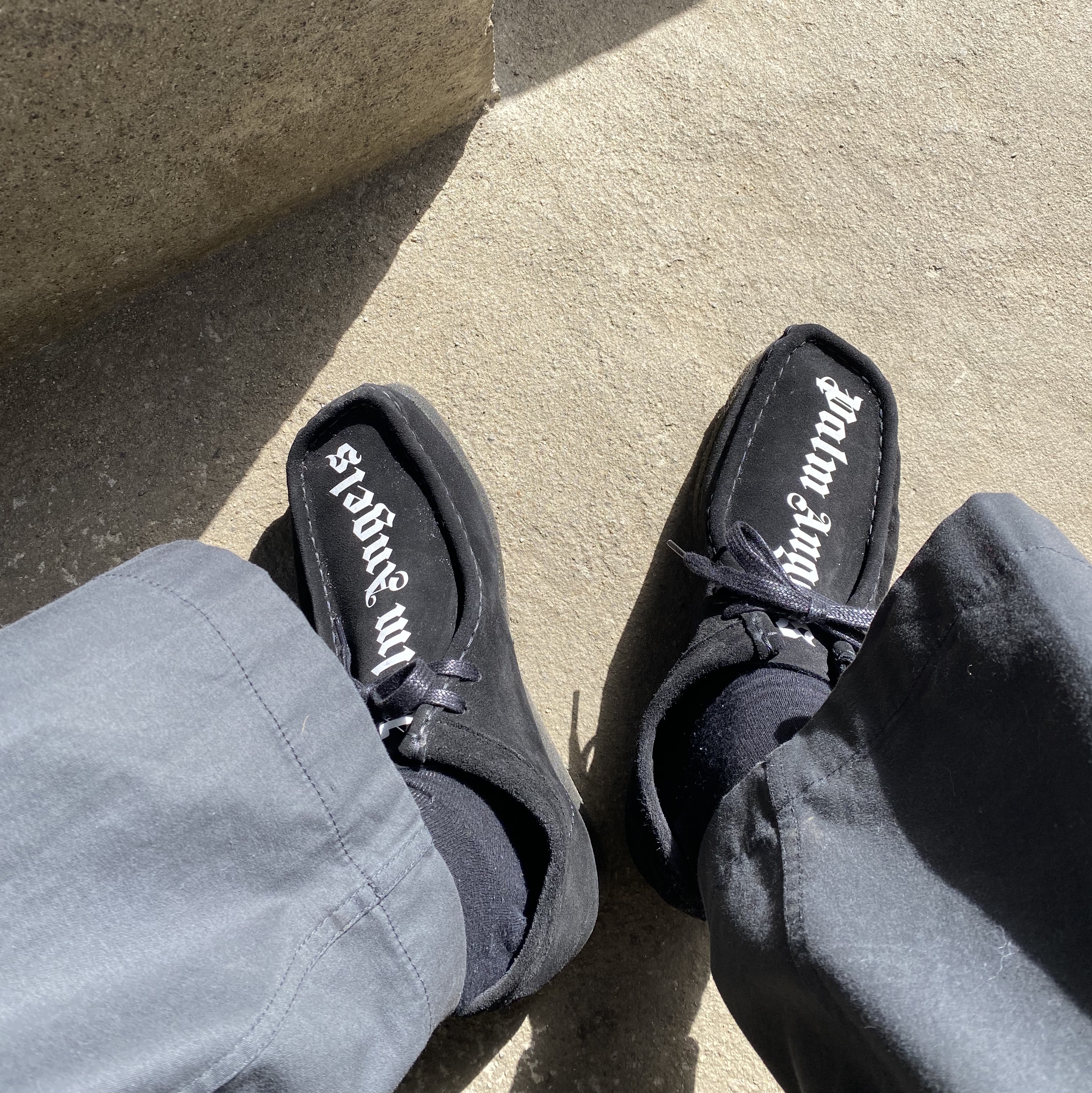 Clarks x Palm Angels Suede Wallabee Black 착용 스타일