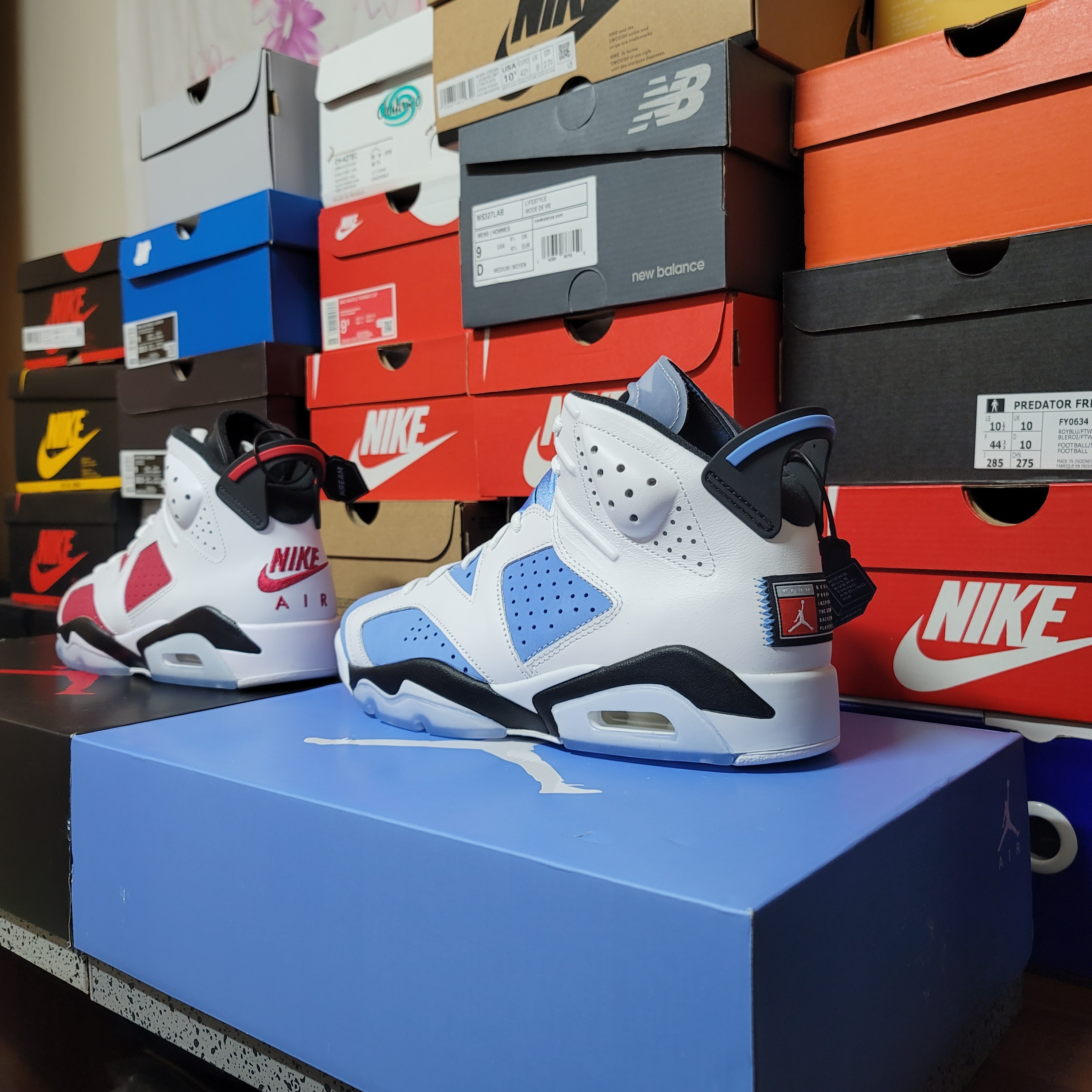 Jordan 6 Retro University Blue, Jordan 6 Retro Carmine 2021 착용 스타일 - 2