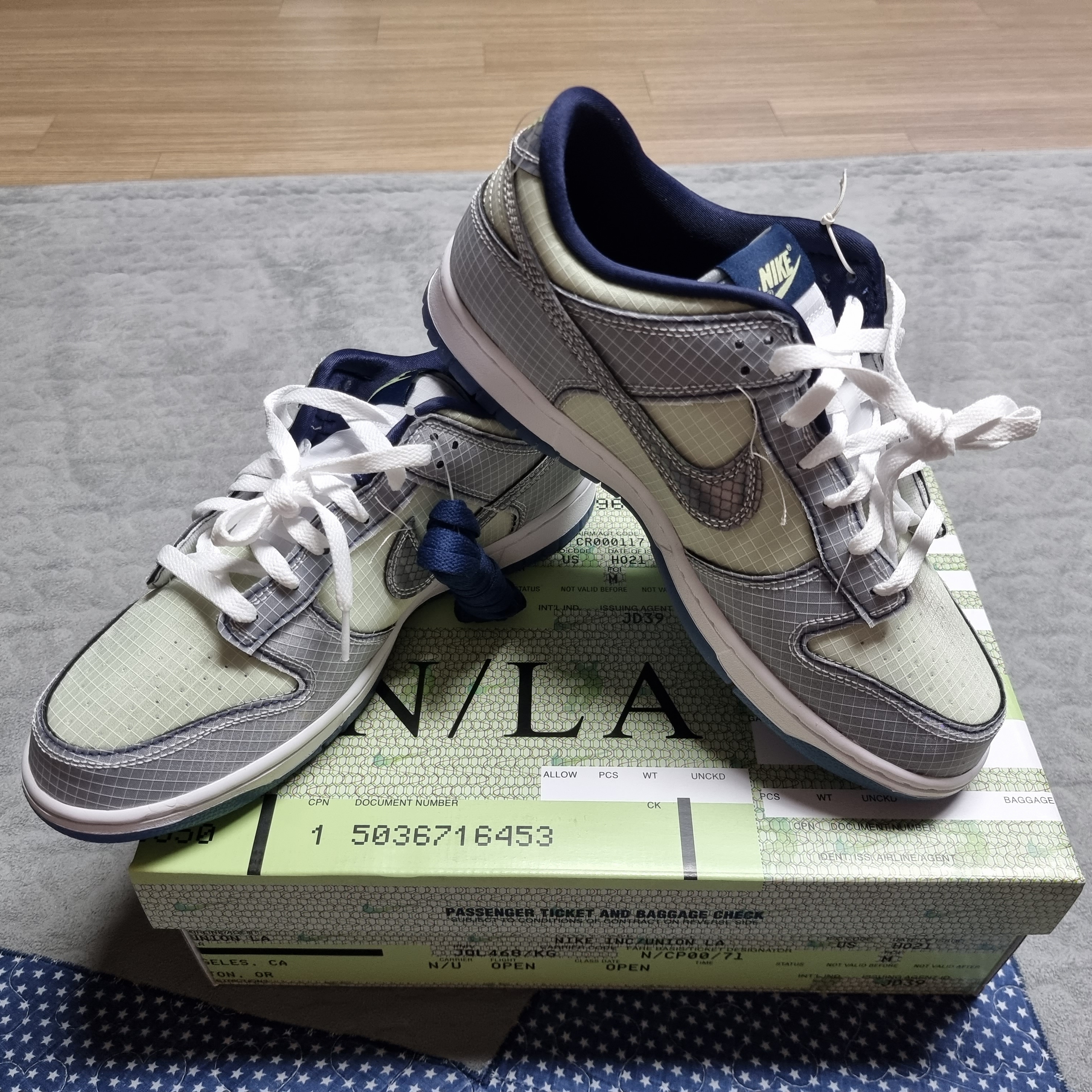 Nike x Union Dunk Low Passport Pack Pistachio 착용 스타일 - 1