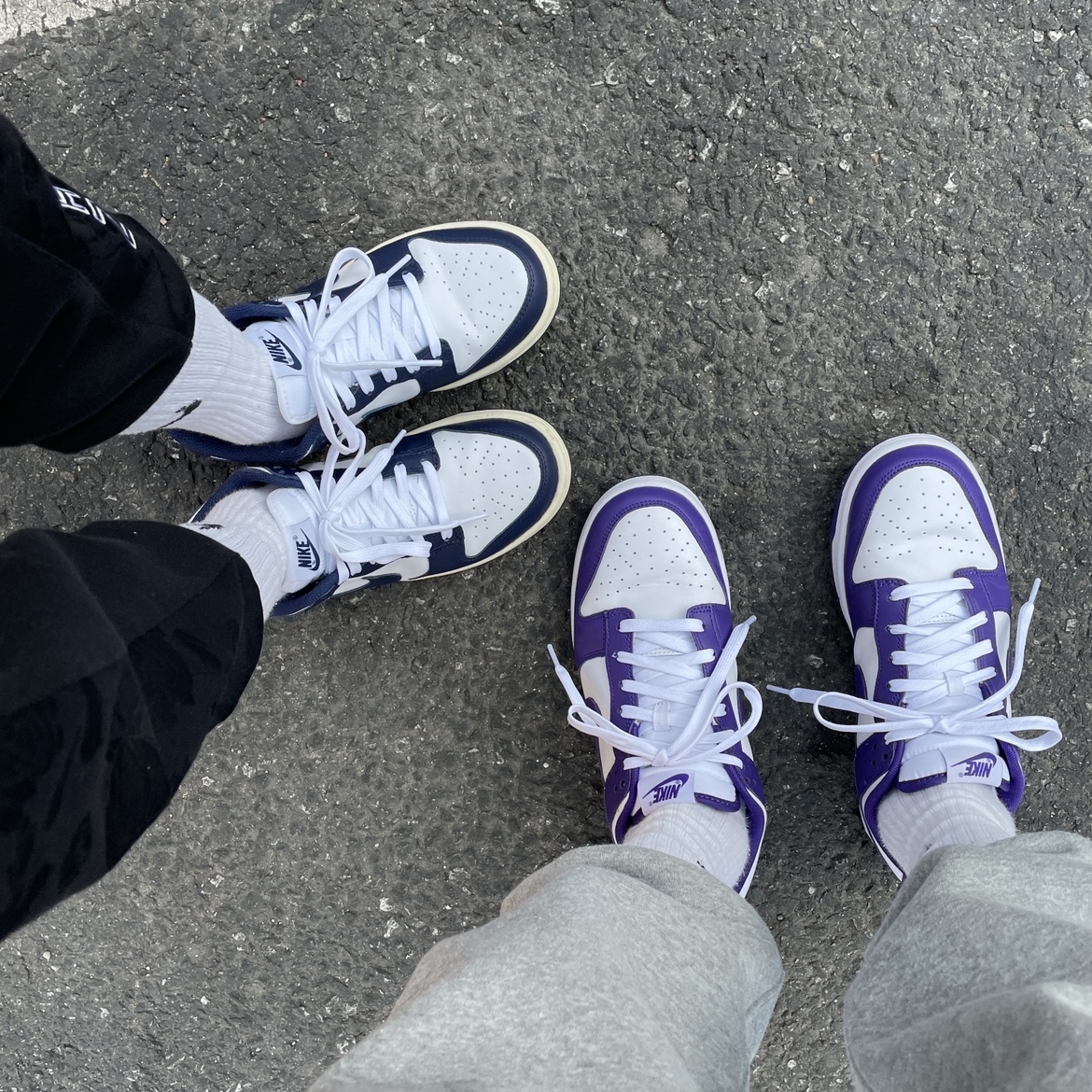 Nike Dunk Low Retro Championship Court Purple, (W) Nike Dunk Low Vintage Midnight Navy 착용 스타일 - 2