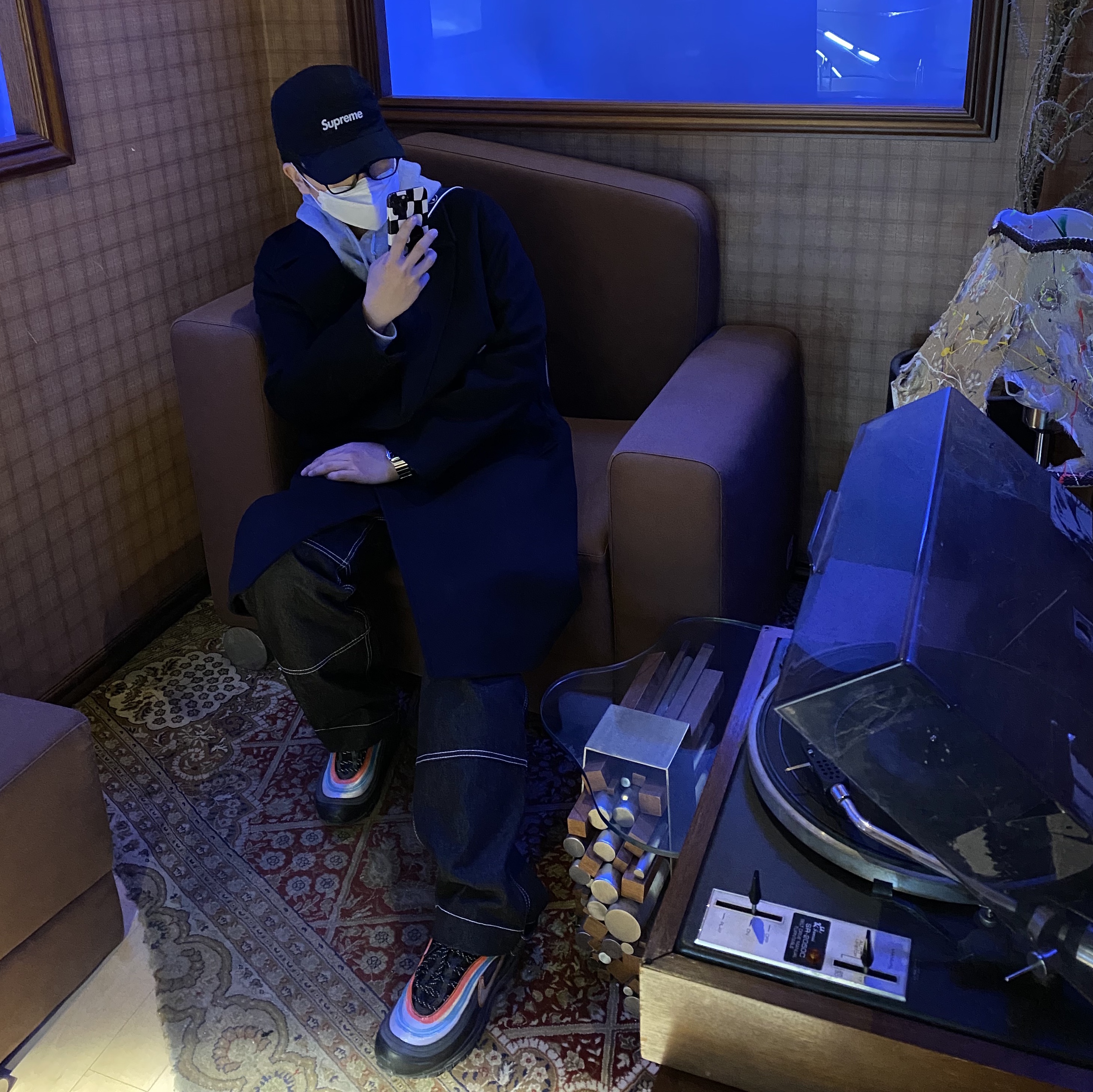 Nike Air Max 97 Neon Seoul, Supreme Waxed Cotton Camp Cap Black - 21FW 착용 스타일