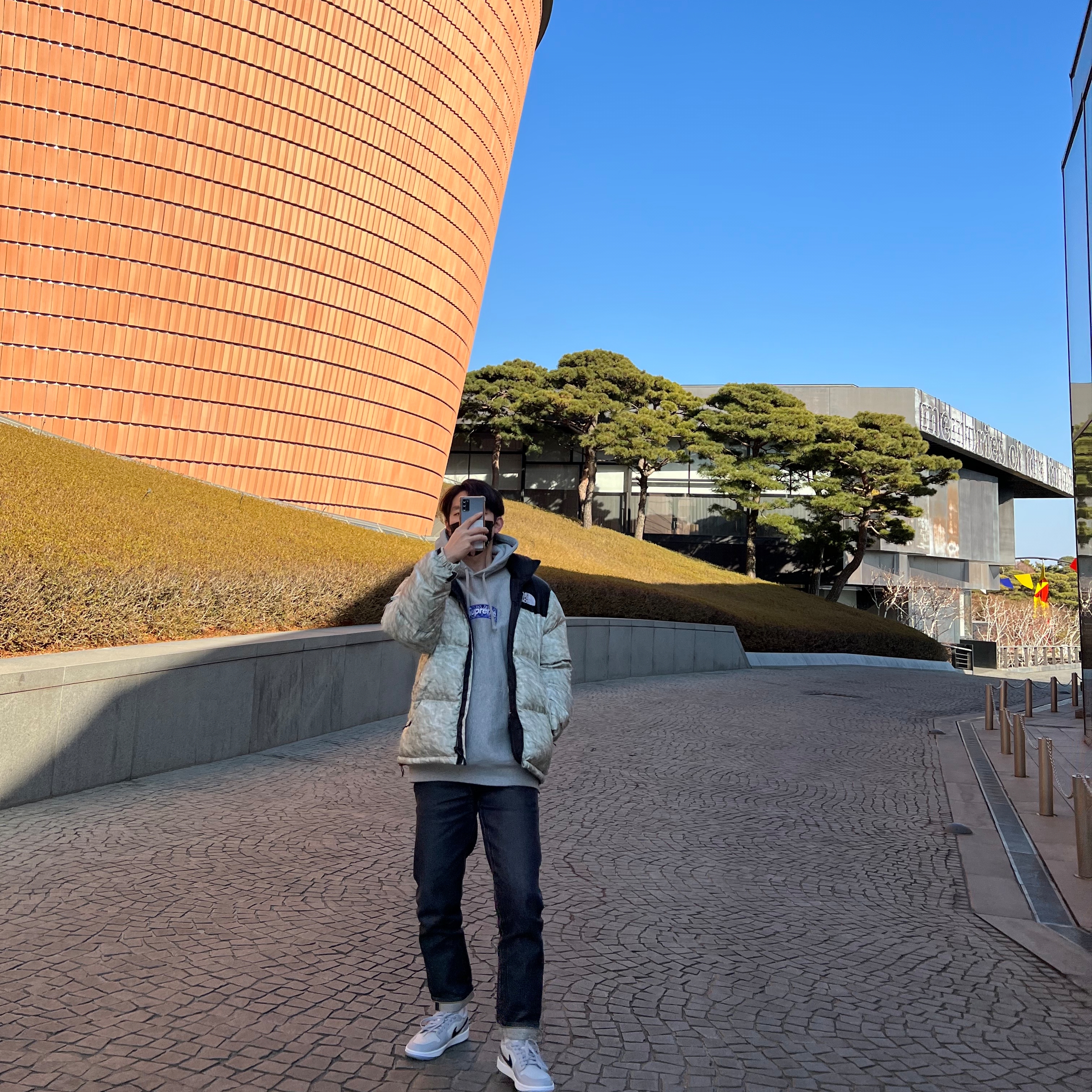 Jordan 1 Low Golf Wolf Grey, Supreme x The North Face Paper Print Nuptse Jacket - 19FW 착용 스타일