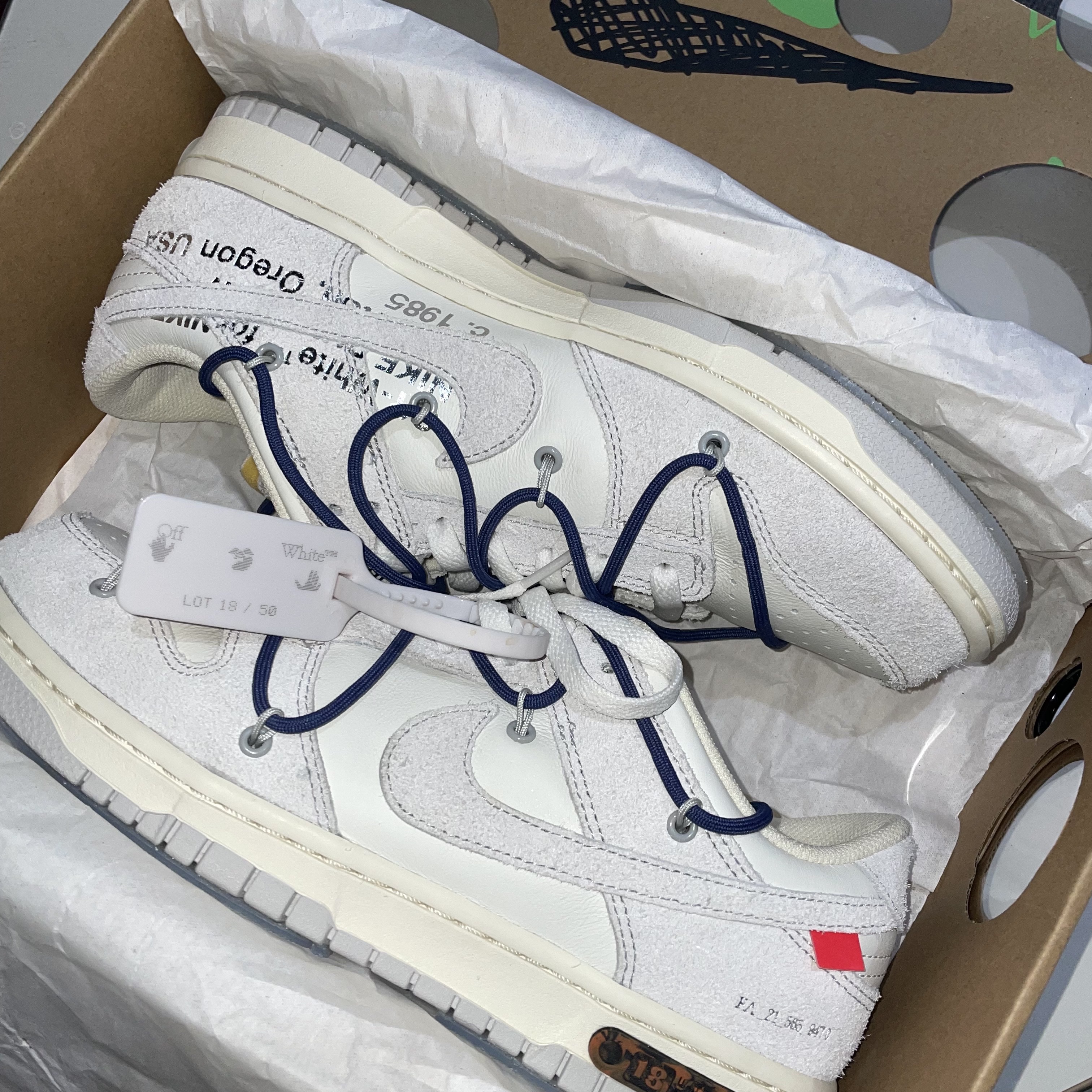 Nike x Off-White Dunk Low The 50 - Lot 18 착용 스타일