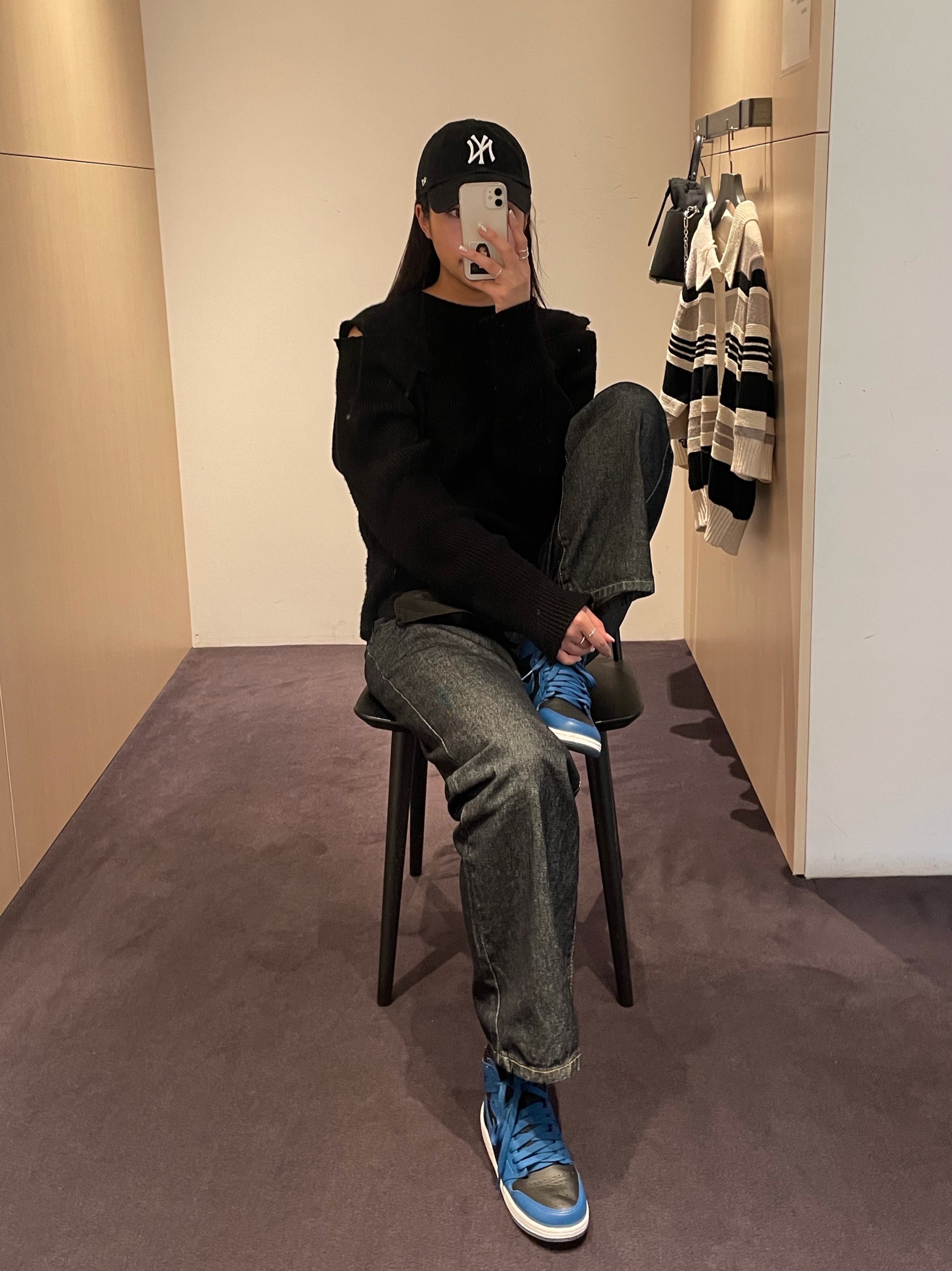Jordan 1 Retro High OG Dark Marina Blue, (GS) Jordan 1 Retro High OG Dark Marina Blue 착용 스타일