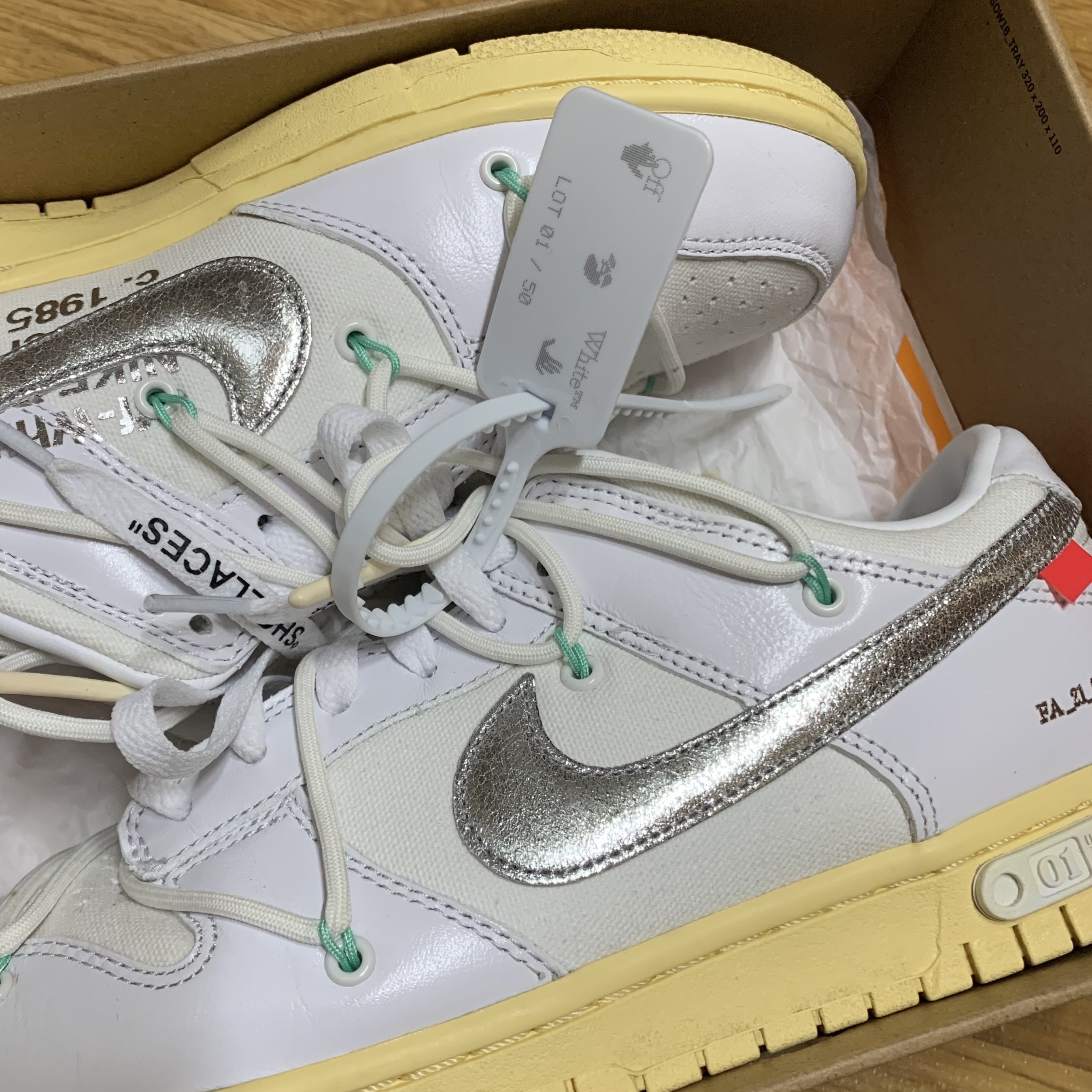 Nike x Off-White Dunk Low The 50 - Lot 1 착용 스타일 - 1