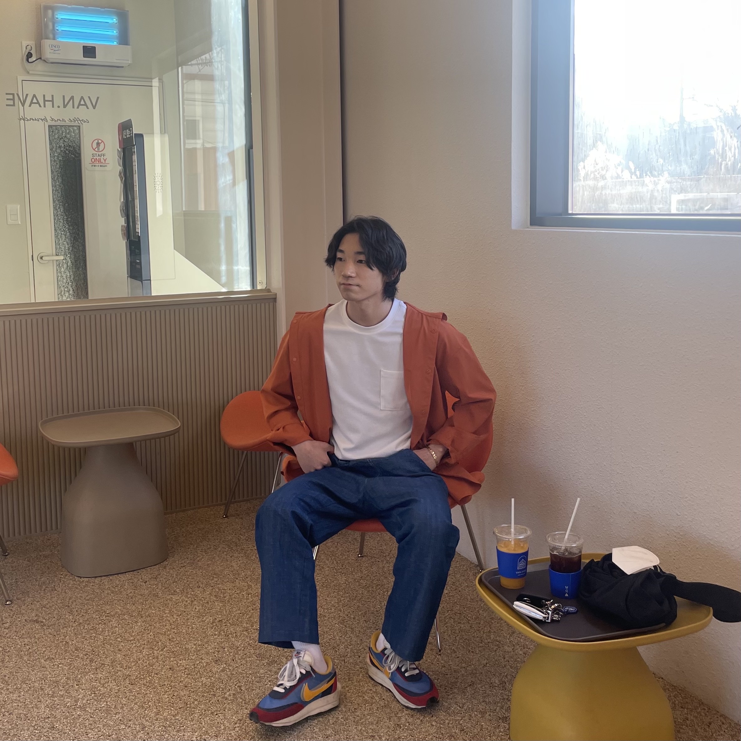 Nike x Sacai LDWaffle Blue Multi 착용 스타일