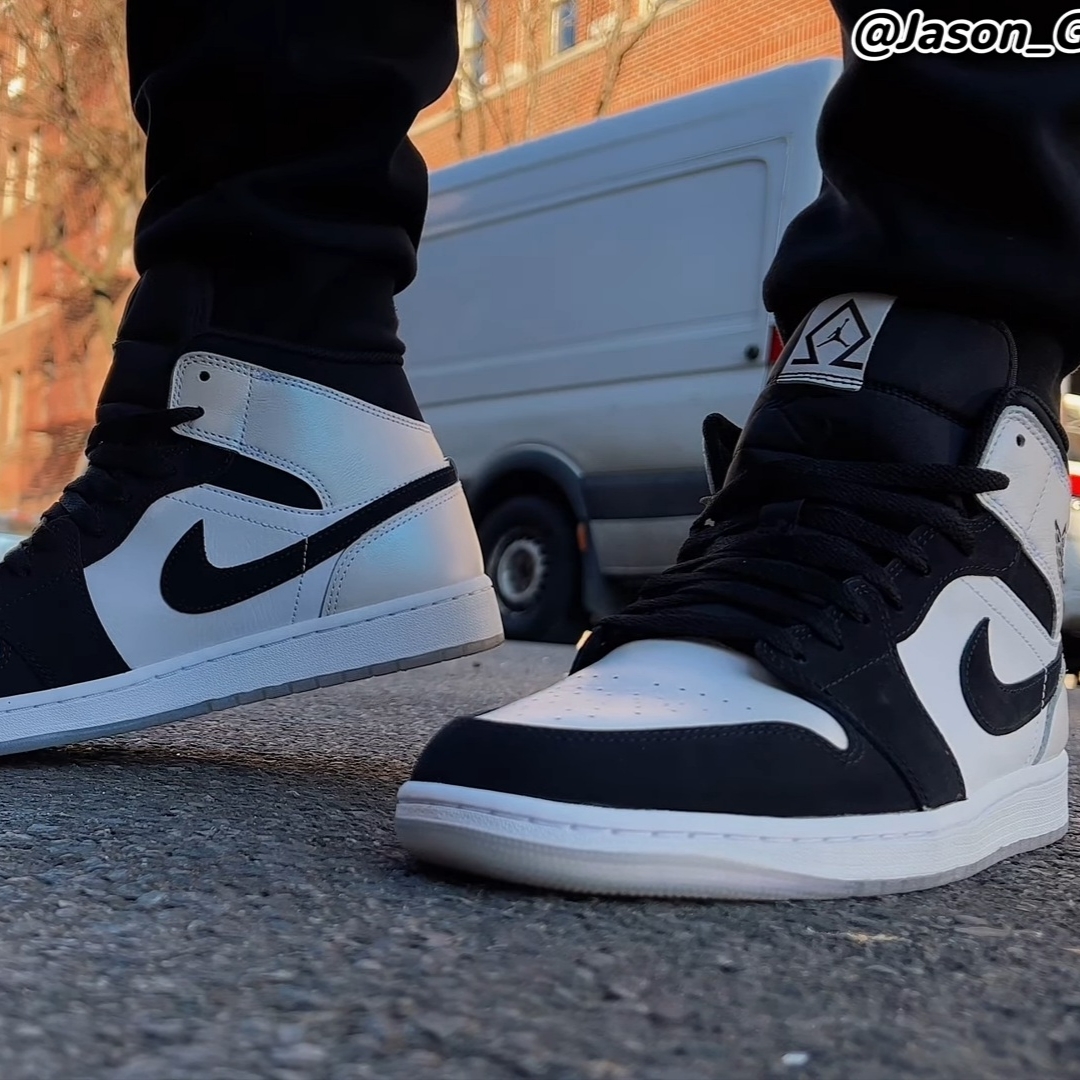 Jordan 1 Mid SE Diamond, (GS) Jordan 1 Mid SE Diamond 착용 스타일 - 4