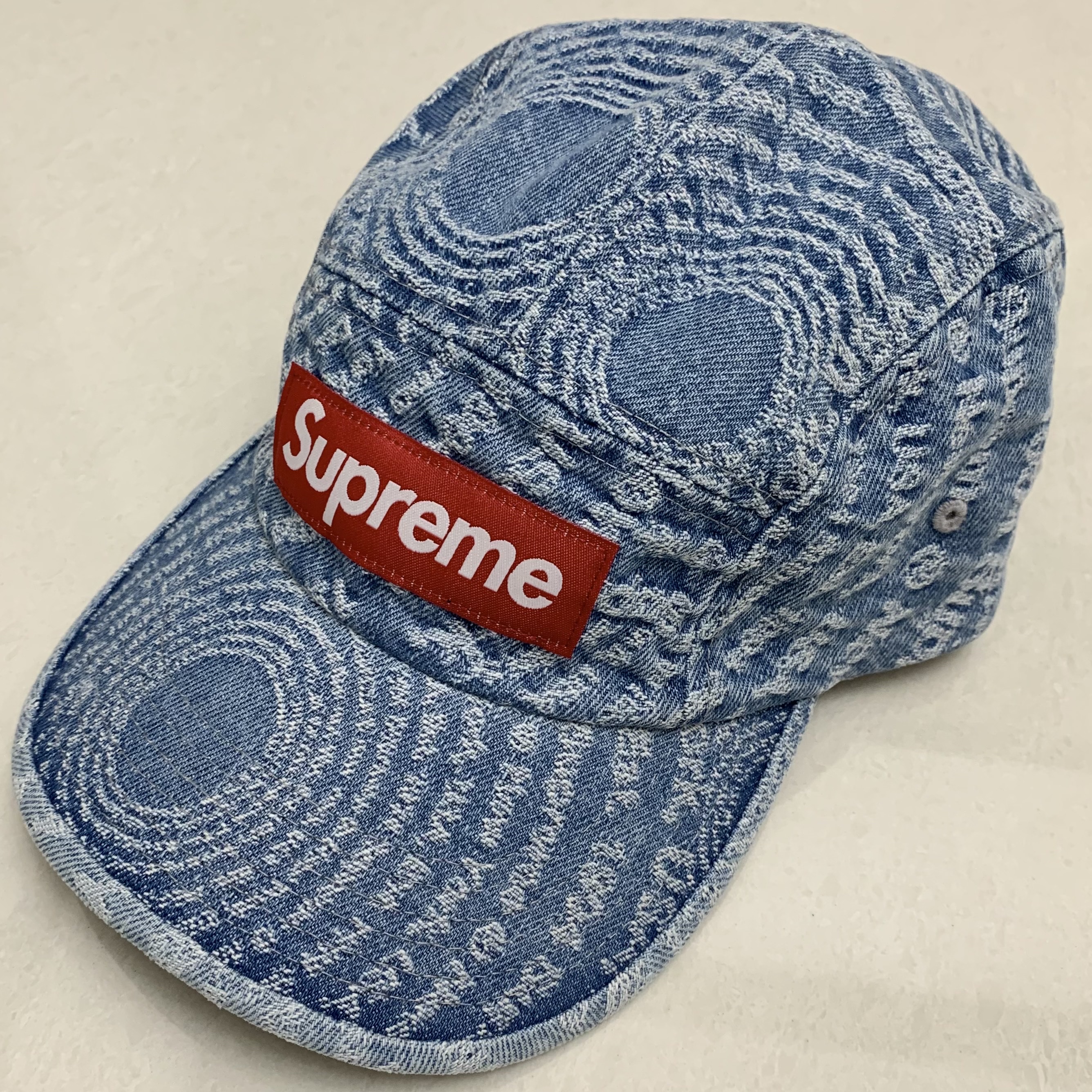 Supreme Circles Jacquard Denim Camp Cap Blue - 21FW 착용 스타일 - 1