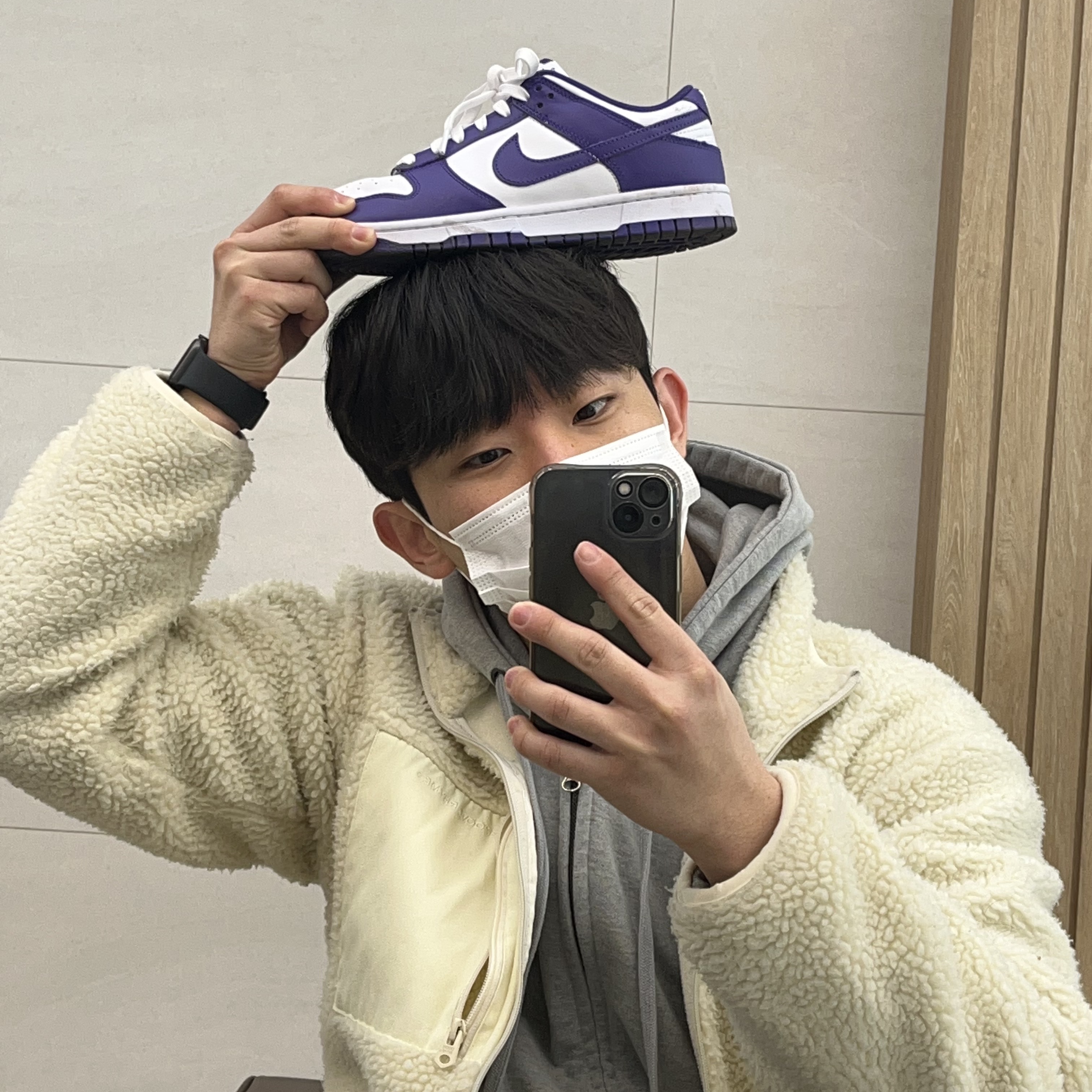 Nike Dunk Low Retro Championship Court Purple 착용 스타일